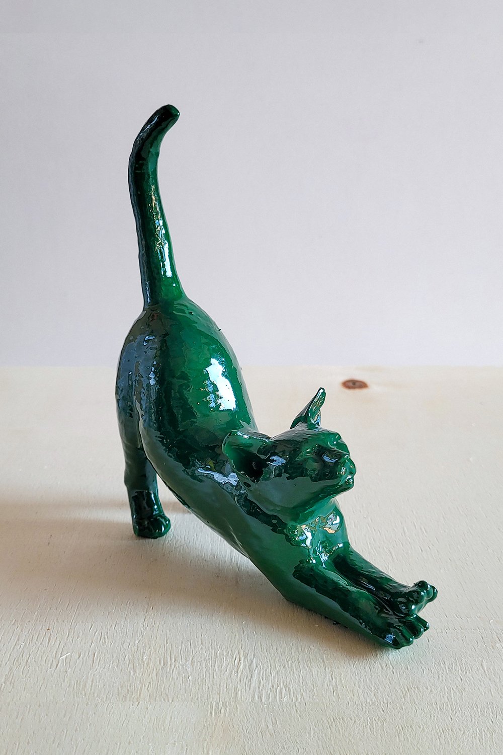 Esneyen Kedi Yüzük Düzenleyici | Zümrüt Yeşili - 7