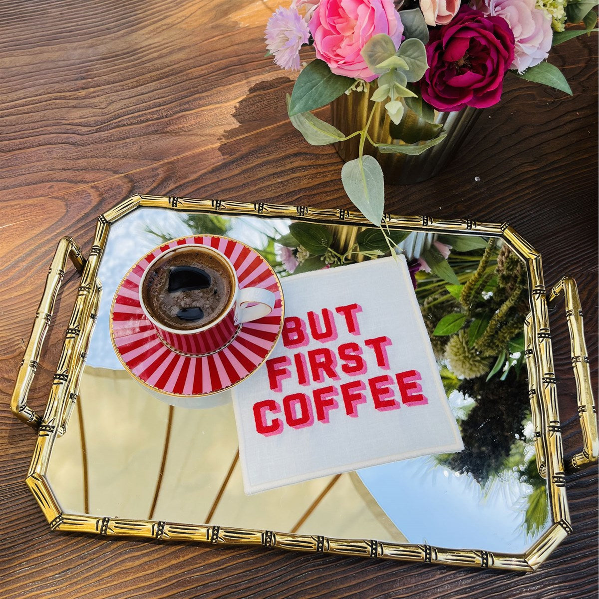 But First Coffee Desenli Love Bird Kokteyl Peçete ( 1 Adet Yeni ) - 0