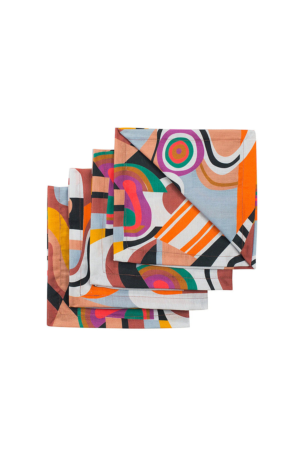 Delta Linen Abstract Printed Napkin (Set Of 4) Sunset - 0