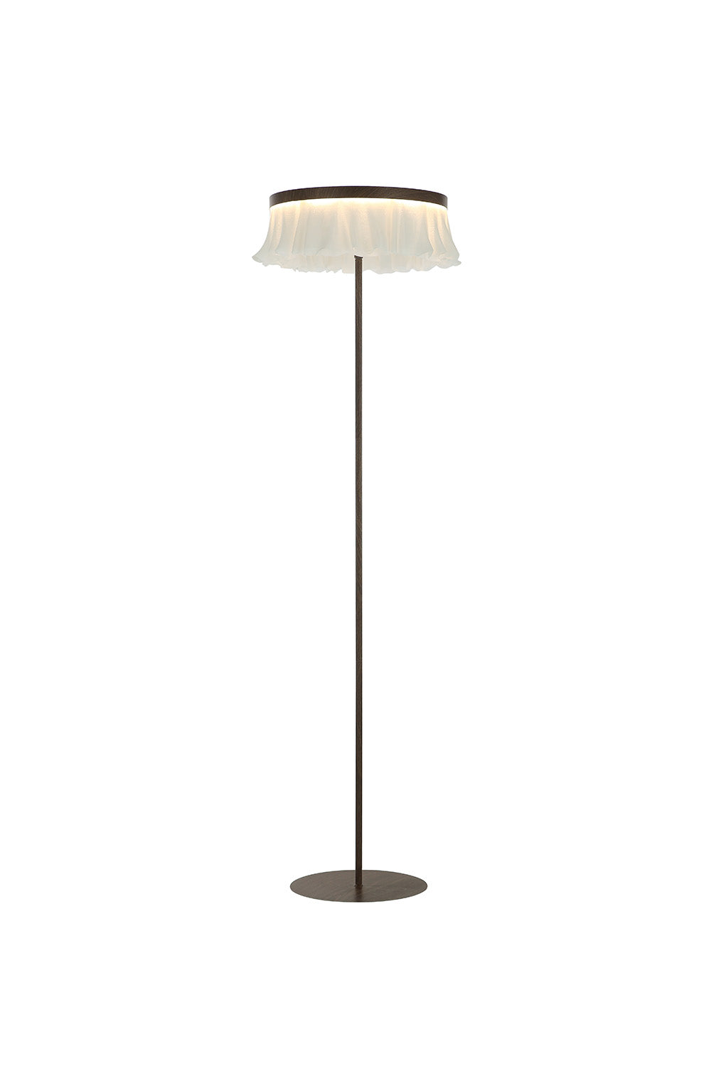 Lambader 1l Beyaz-Kahverengi Shade:Ø48xh40,5x(H159) Cm Led 36w 3000k - 0