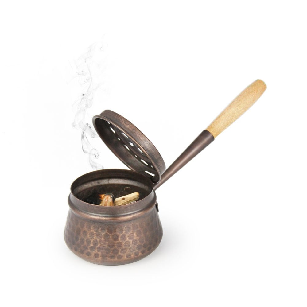 Coho Box Antique Dövme Tütsü Çanağı & Üzerlik &Adaçayı & Lavanta Hediye Seti - 1