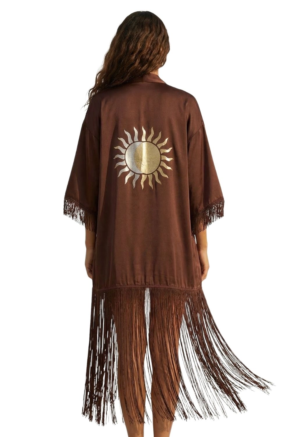 Auréline Saten İpek Kimono - 1