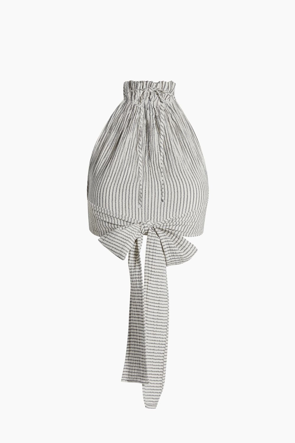 Crinkle Çizgili Halter Yaka Bluz - 4
