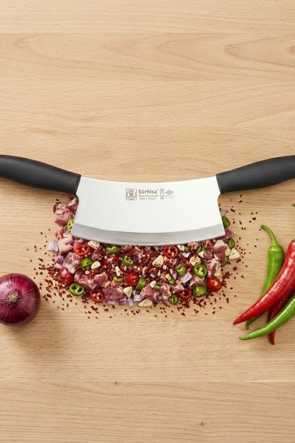Sürmene Kasap Zırh Bıçağı 33 Cm Et Kıyma Ezme Satırı Kurban Ve Pizza Satır Bıçağı Sürbisa 61706 - 1