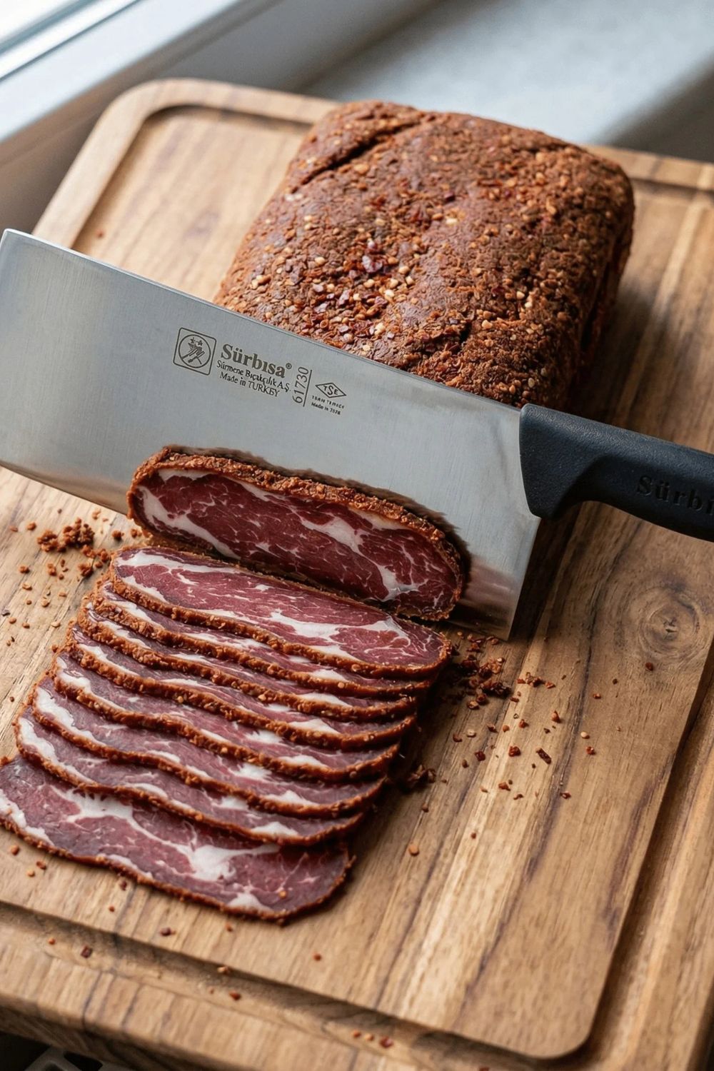 Pastırma Satırı Bıçağı Sürmene Paslanmaz Çelik Satır Bıçak Pastırma Kesme Bıçağı 39 Cm Sürbisa 61730 - 0