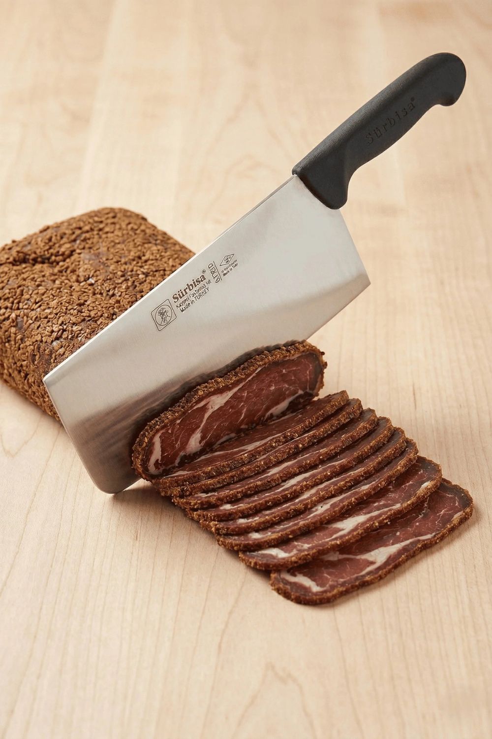 Pastırma Satırı Bıçağı Sürmene Paslanmaz Çelik Satır Bıçak Pastırma Kesme Bıçağı 39 Cm Sürbisa 61730 - 1