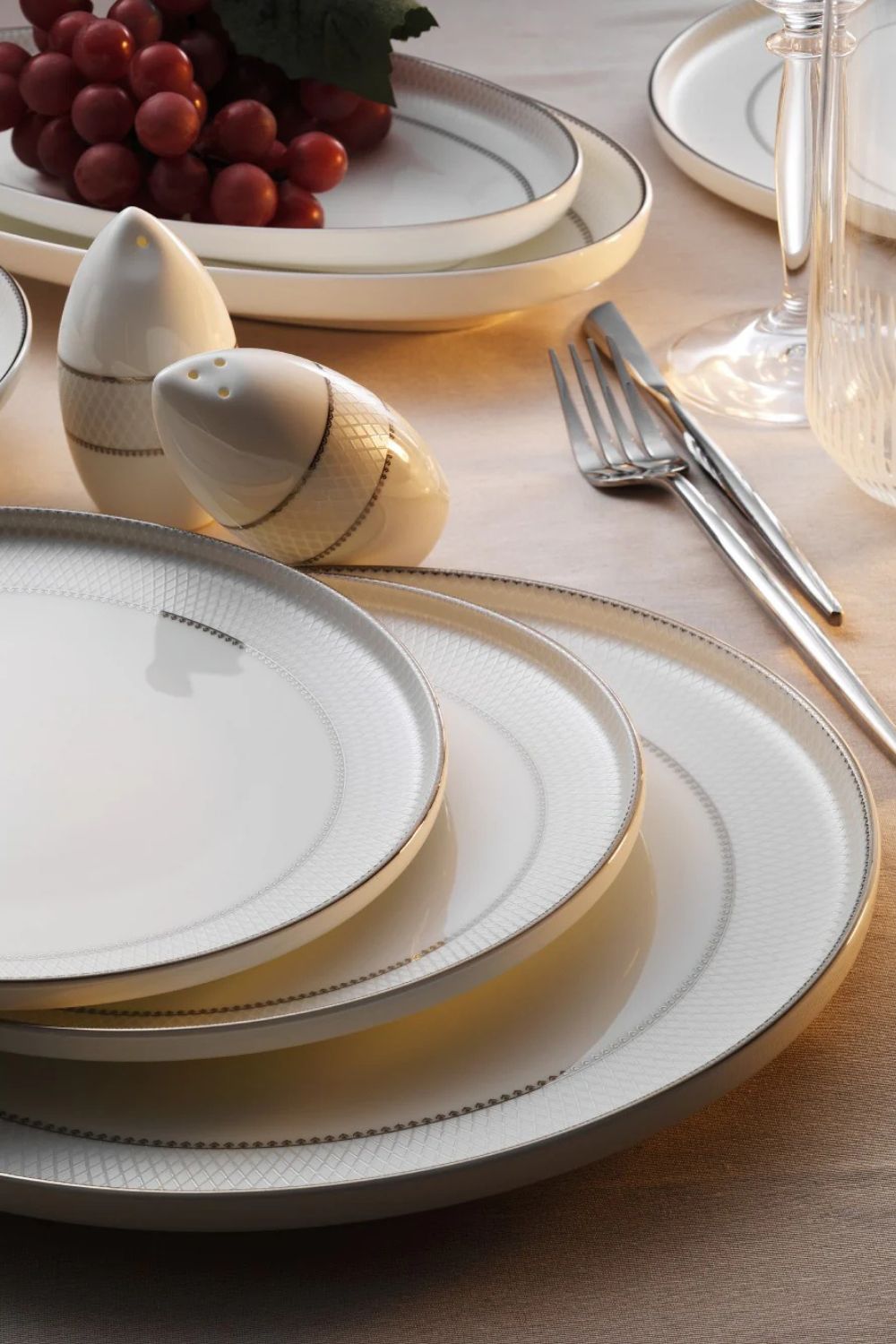 Aryıldız Hn Vanessa 60 Parça Platin Porselen Yemek Takımı Ar252963 - 1