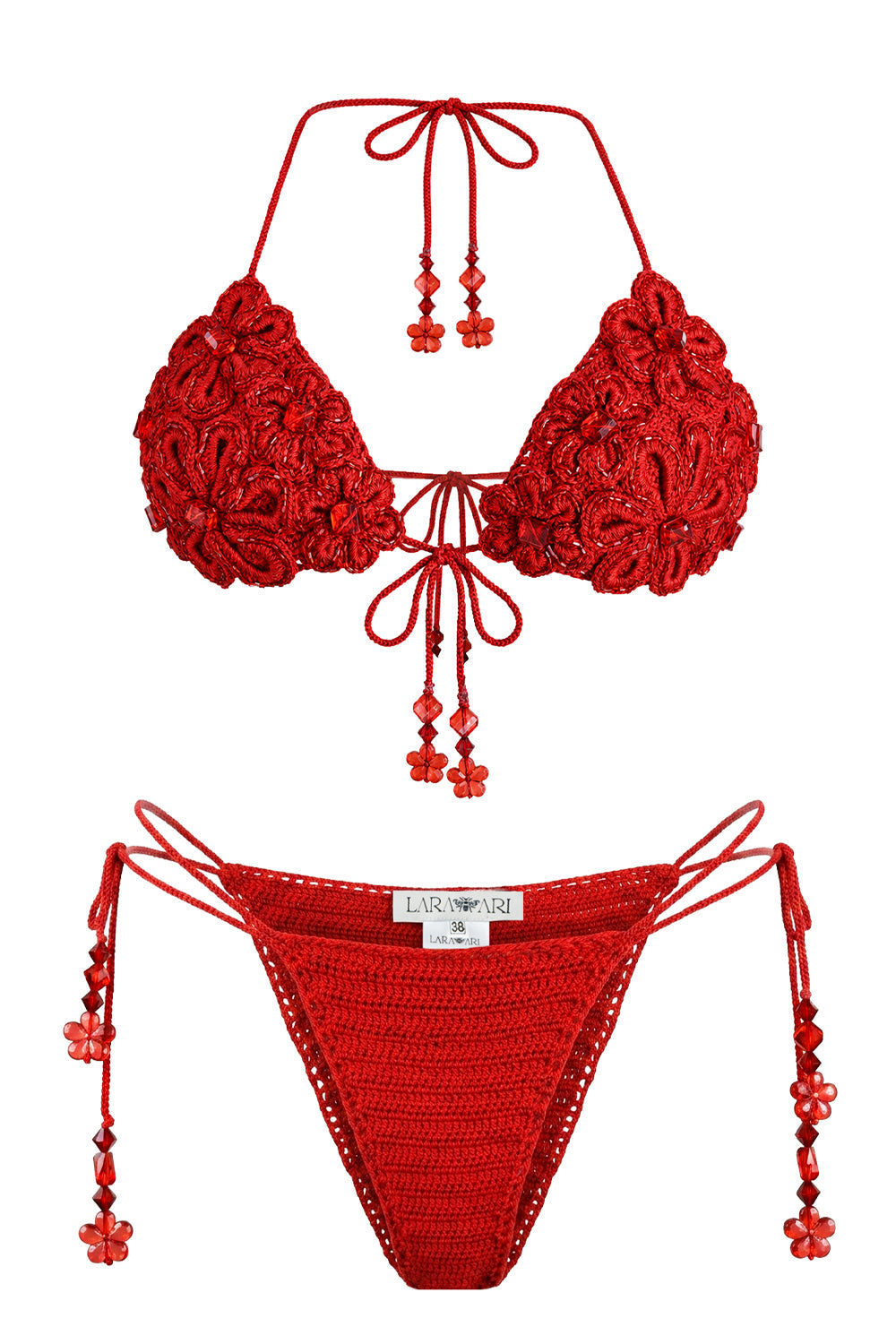 Isla Roja El Örgüsü Boncuk Detaylı Bikini Altı - 1