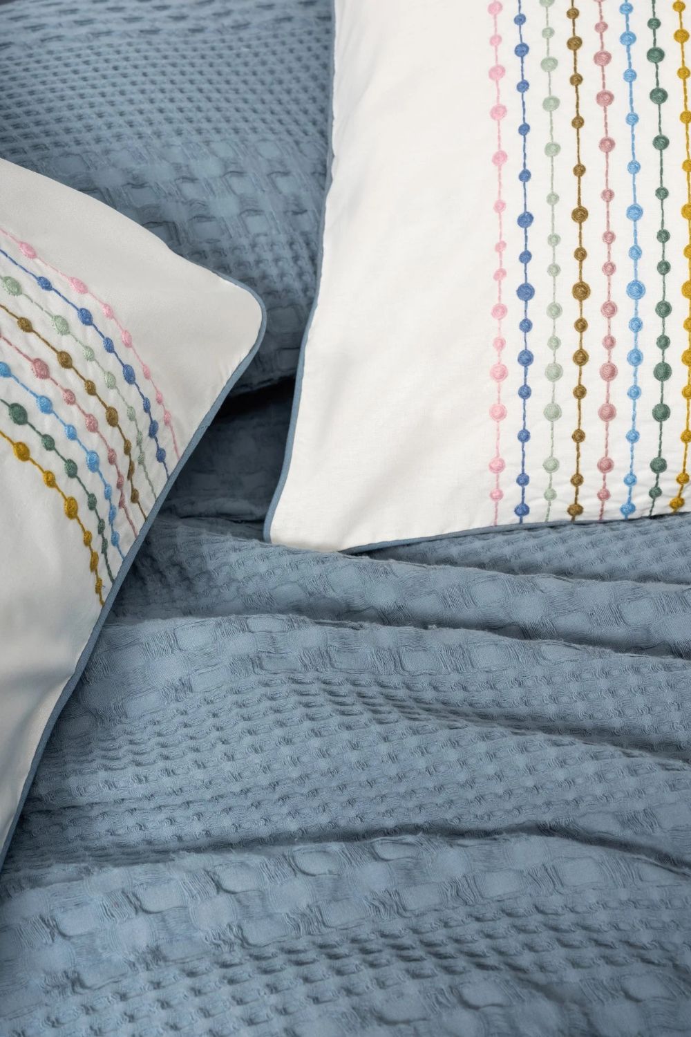 Aura Çift Kişilik Pike Takımı Pebble Indigo - 1