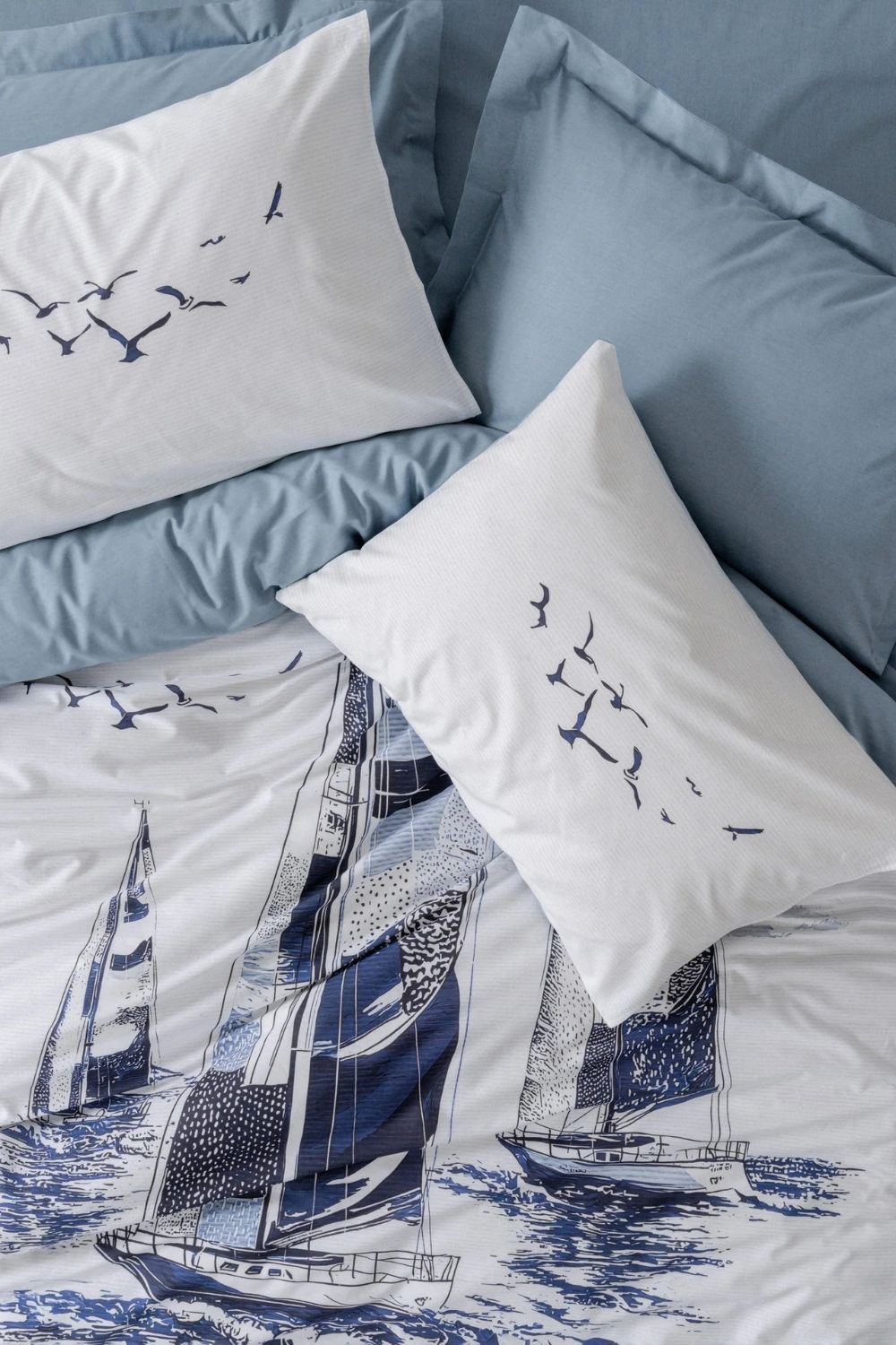 Maritime Tek Kişilik Nevresim Takımı Skipper Indigo - 1