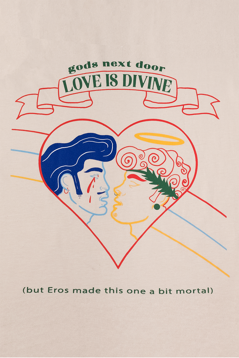 Love Is Divine | Oversize Unisex Sweatshirt - Krem - 5