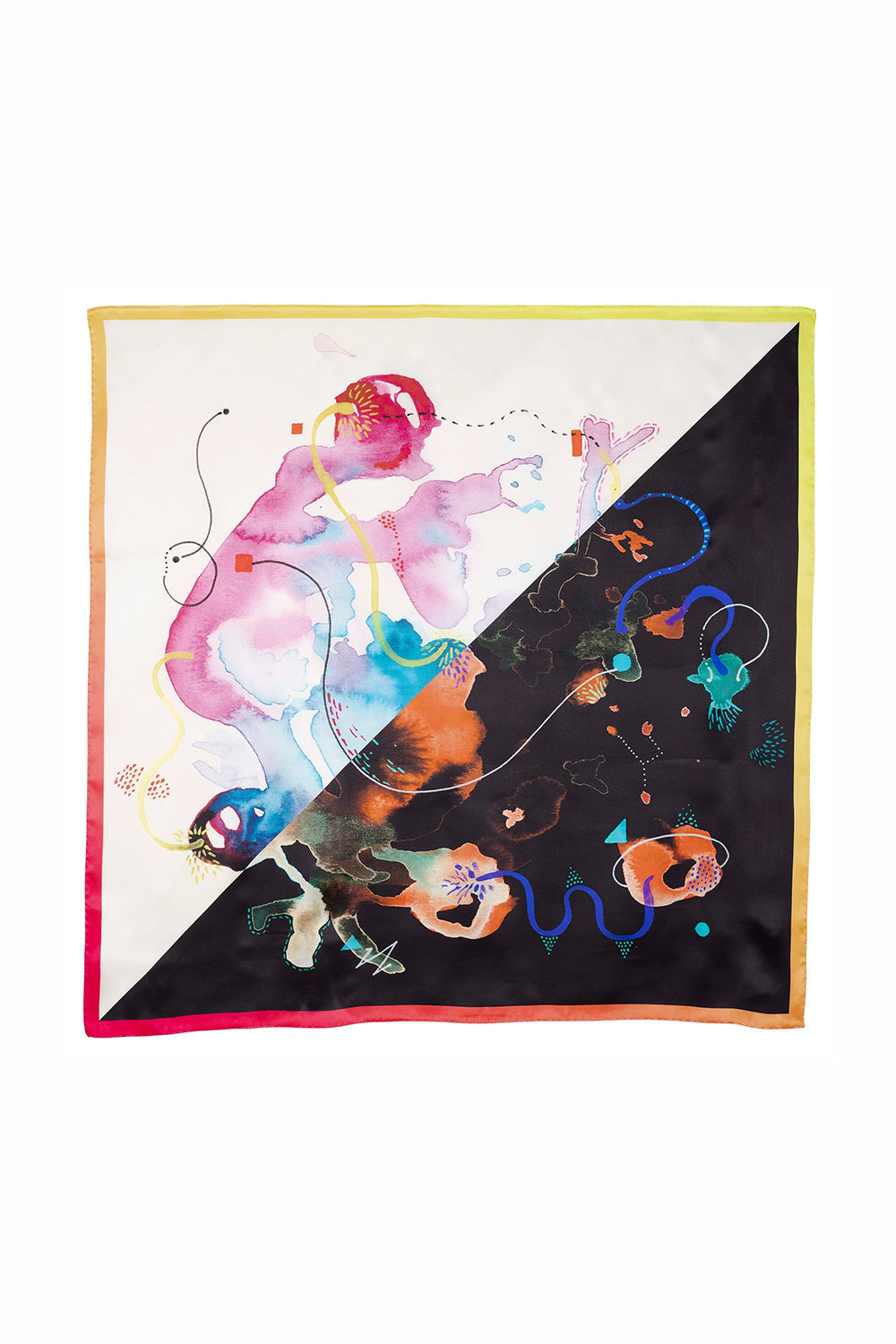 A Day Under The Sea İpek Saten Eşarp ⎮ 90x90 Cm - 3