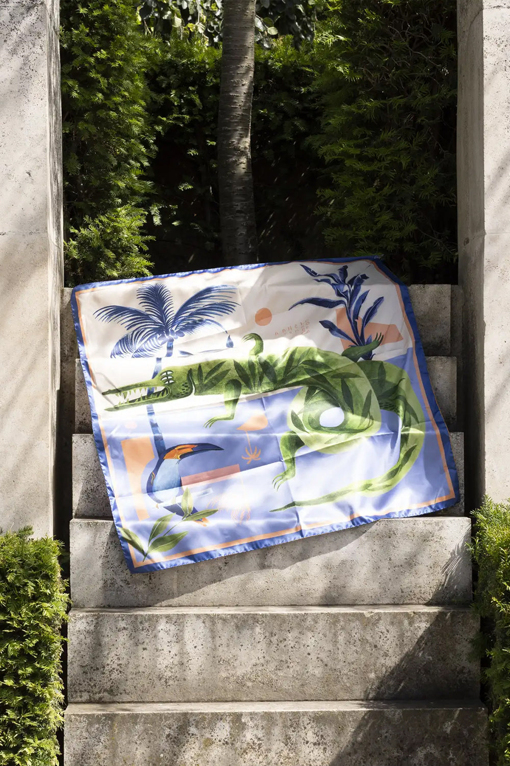 Crocodile Go To Sleep İpek Saten Eşarp ⎮ 90x90 Cm - 5
