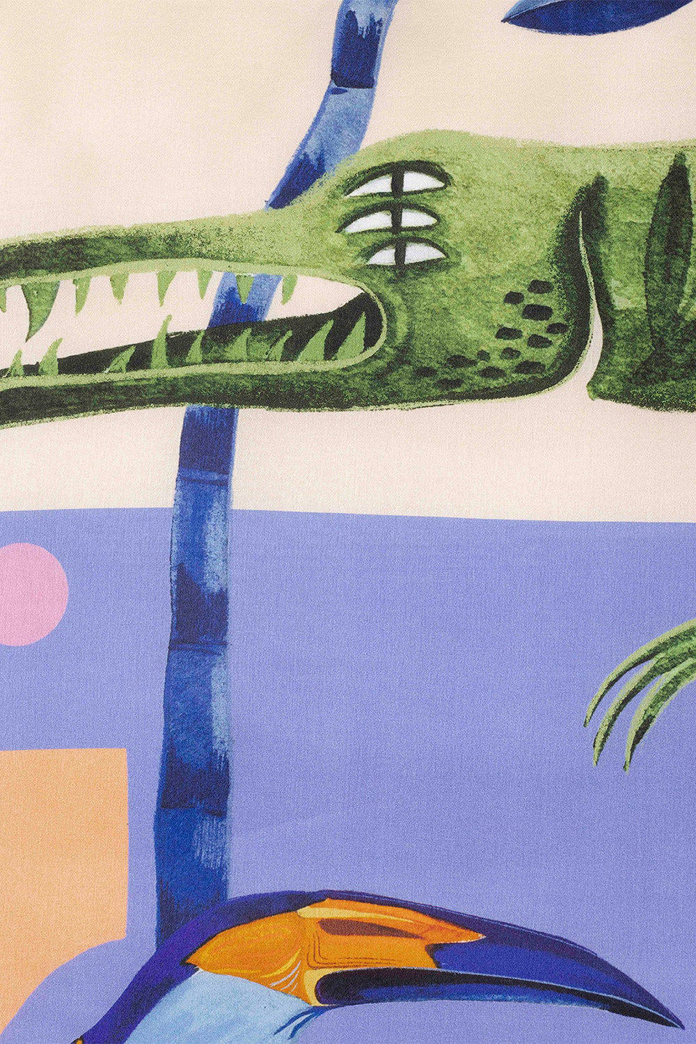Crocodile Go To Sleep İpek Saten Eşarp ⎮ 90x90 Cm - 7