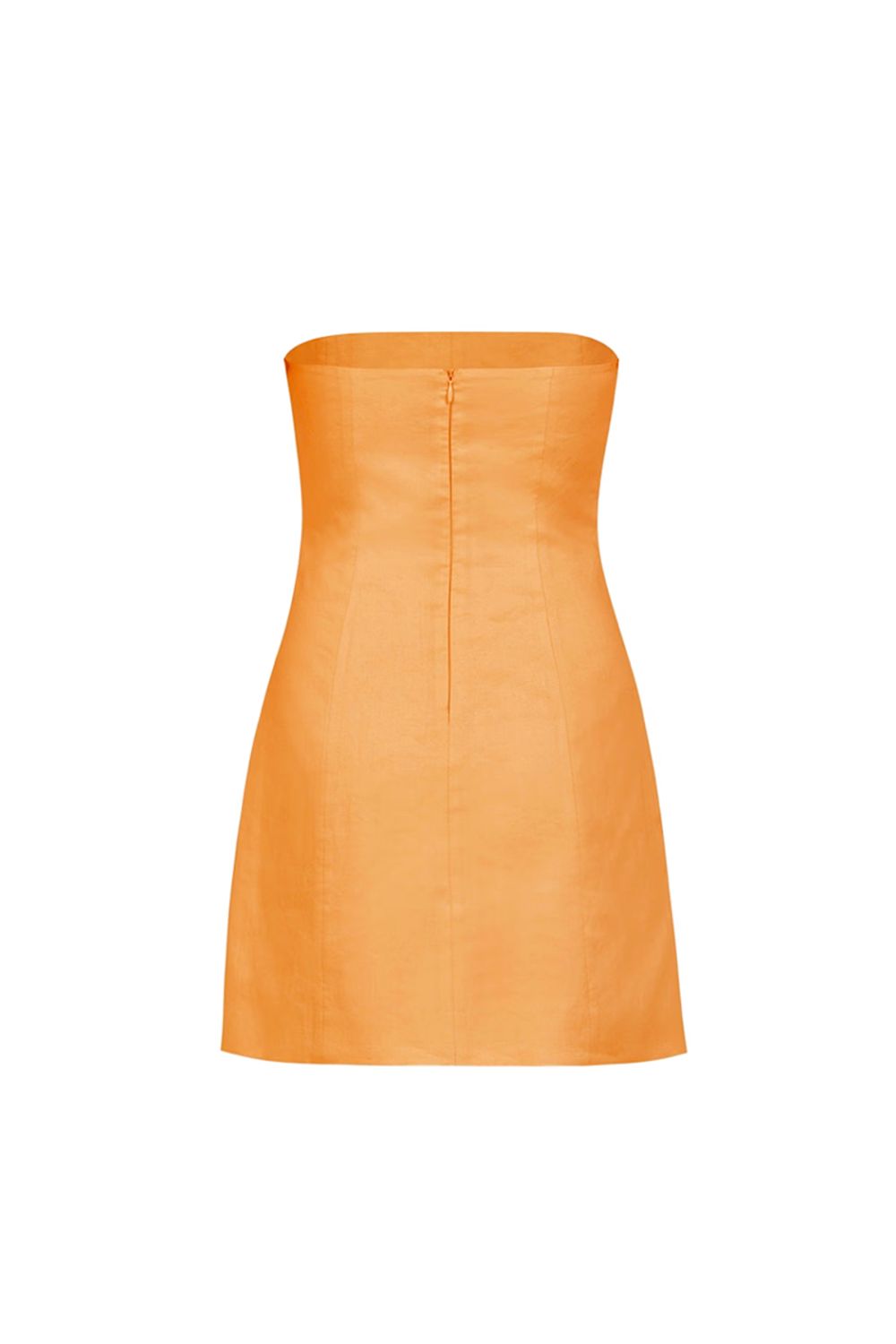 Drapeli Straplez Mini Keten Elbise - 1