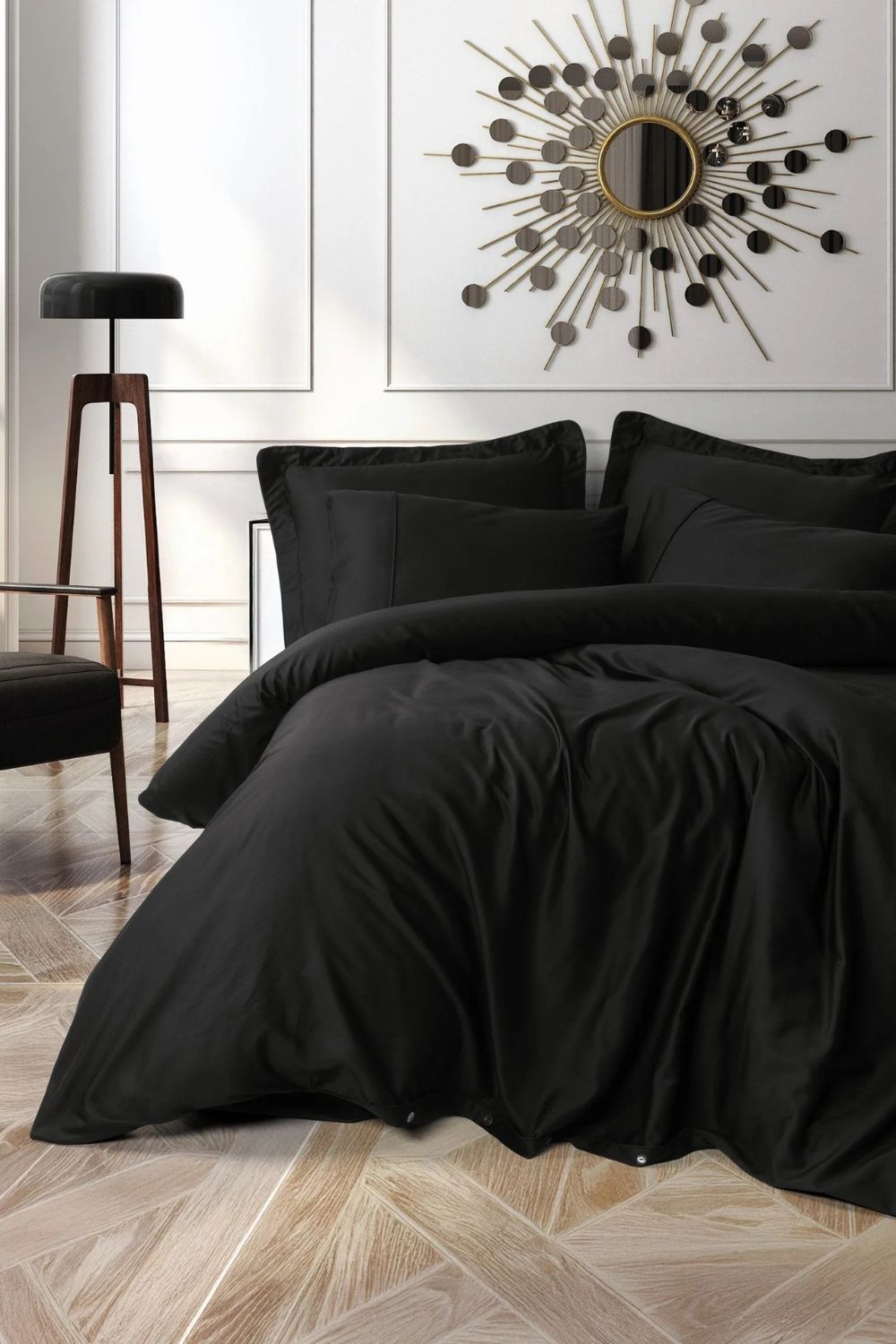 Silky Saten King Size Nevresim Takımı Siyah - 0