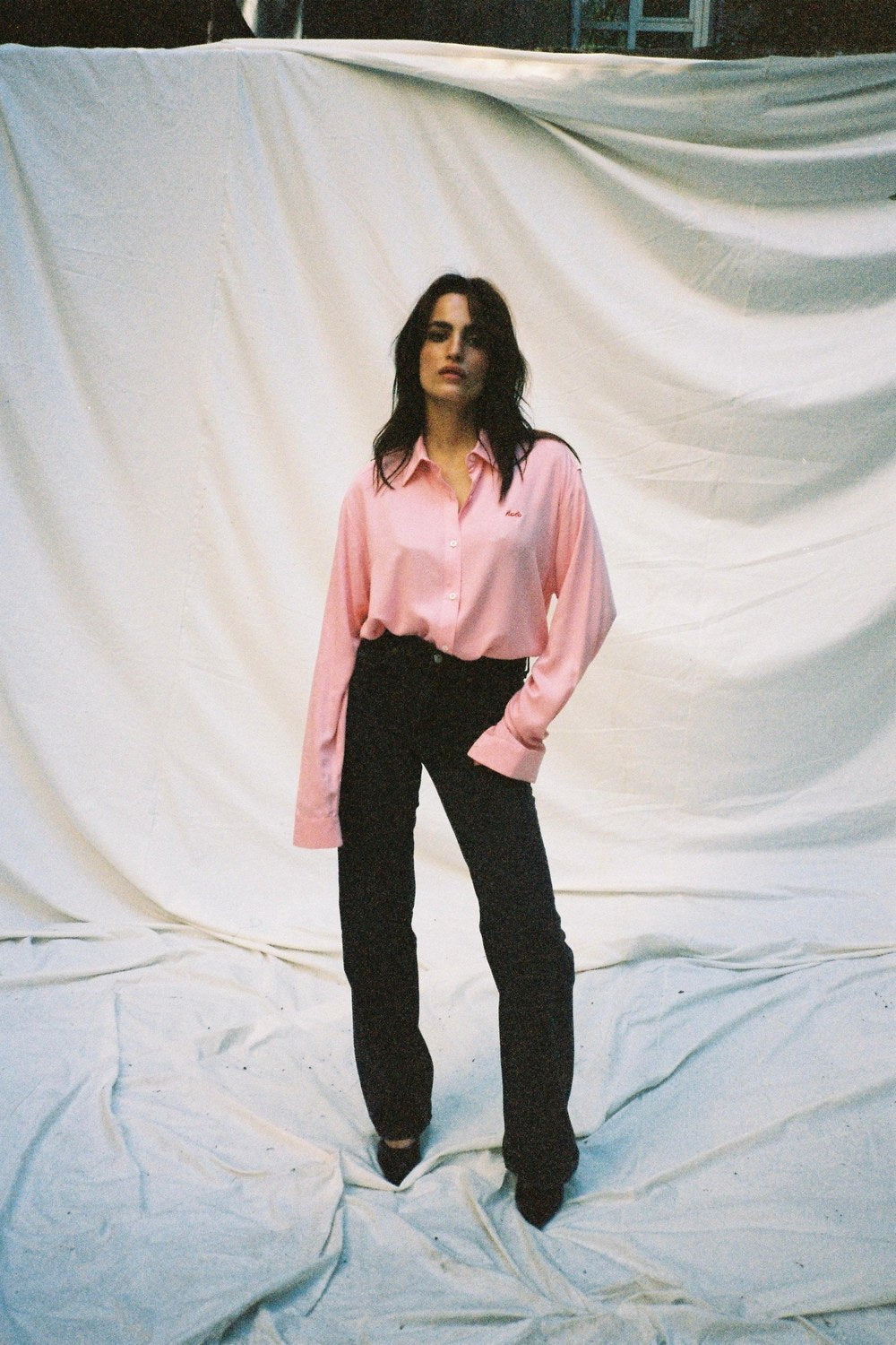 Emily Nakış Detay Pembe Gömlek - 1
