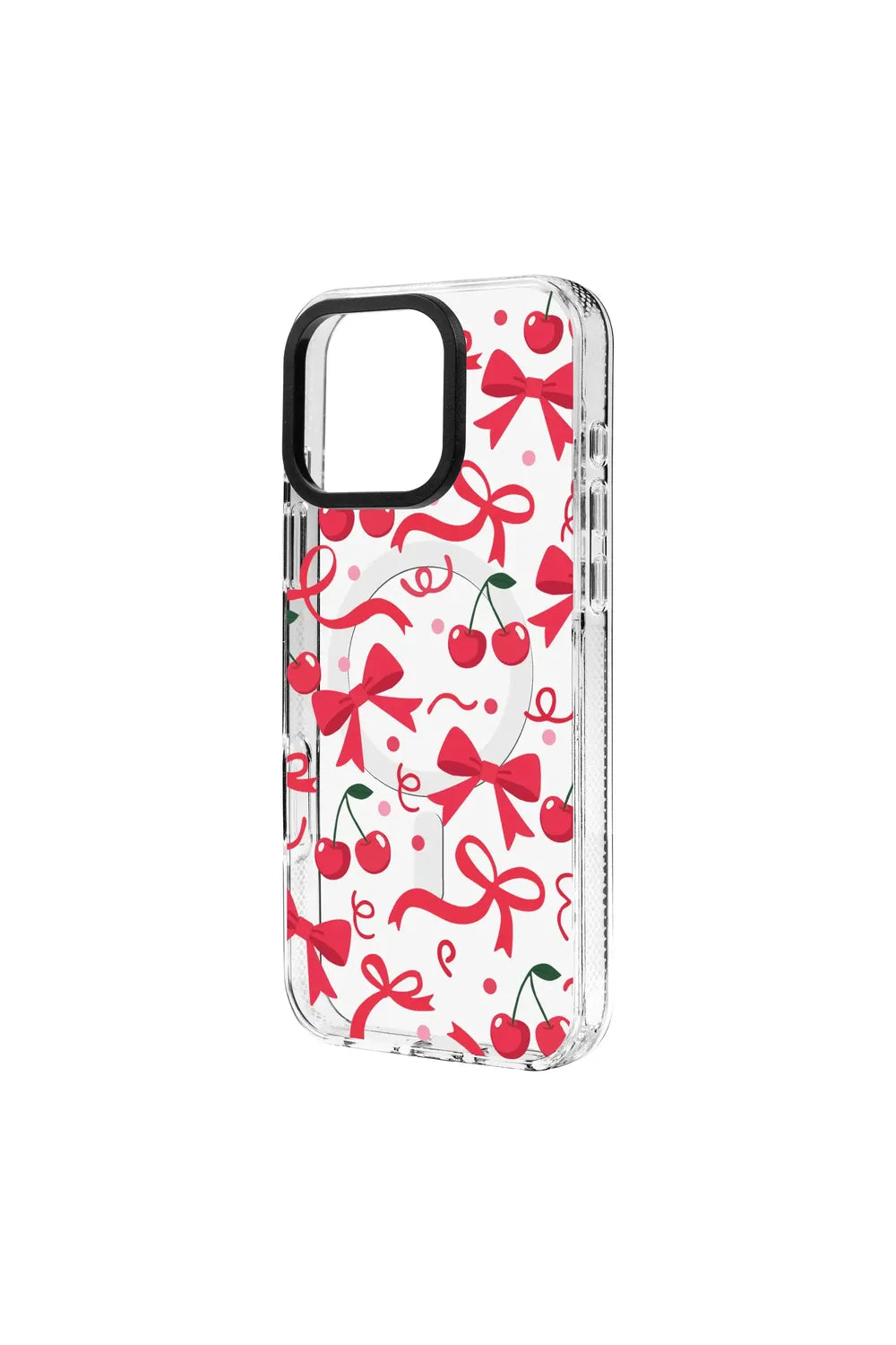 Cherry Ribbon-Clear Kılıf Magsafe Özellikli - Iphone 16 - 1