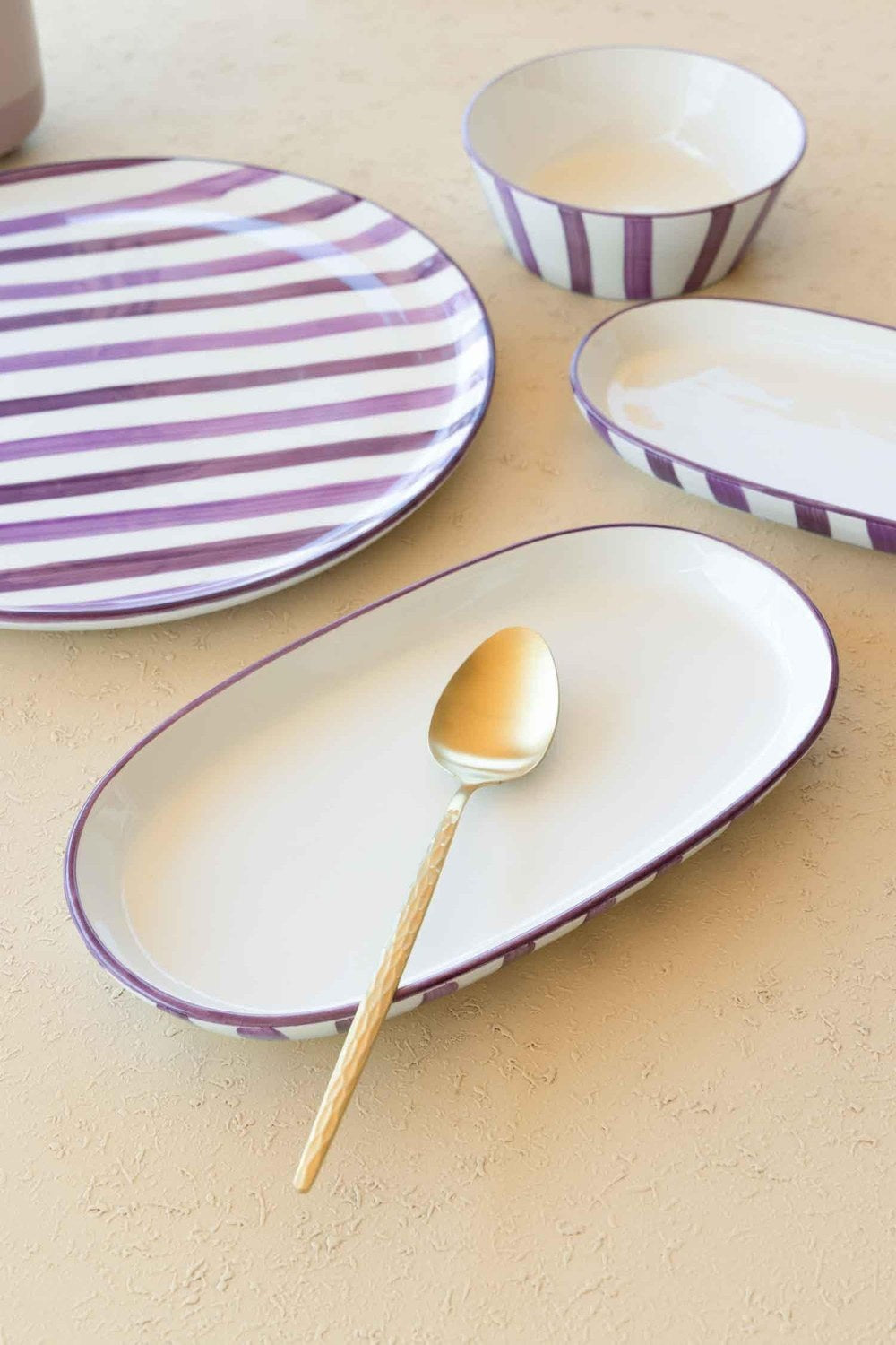 Joy Oval Servis Tabağı 2'li Set, Mor, 23 Cm - 3