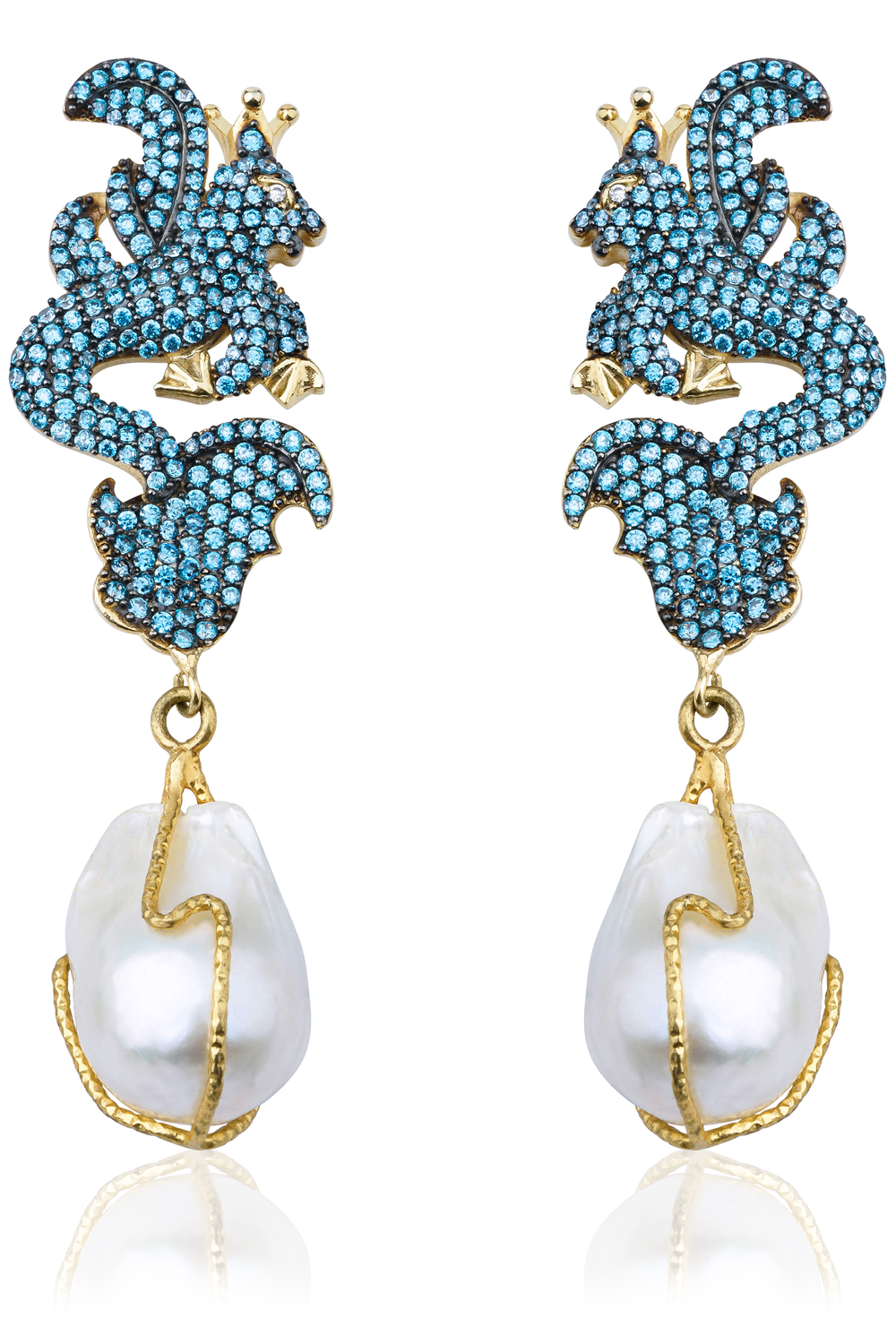 Jr. Secret Of The Universe Aqua Kristal İnci Küpe - 0