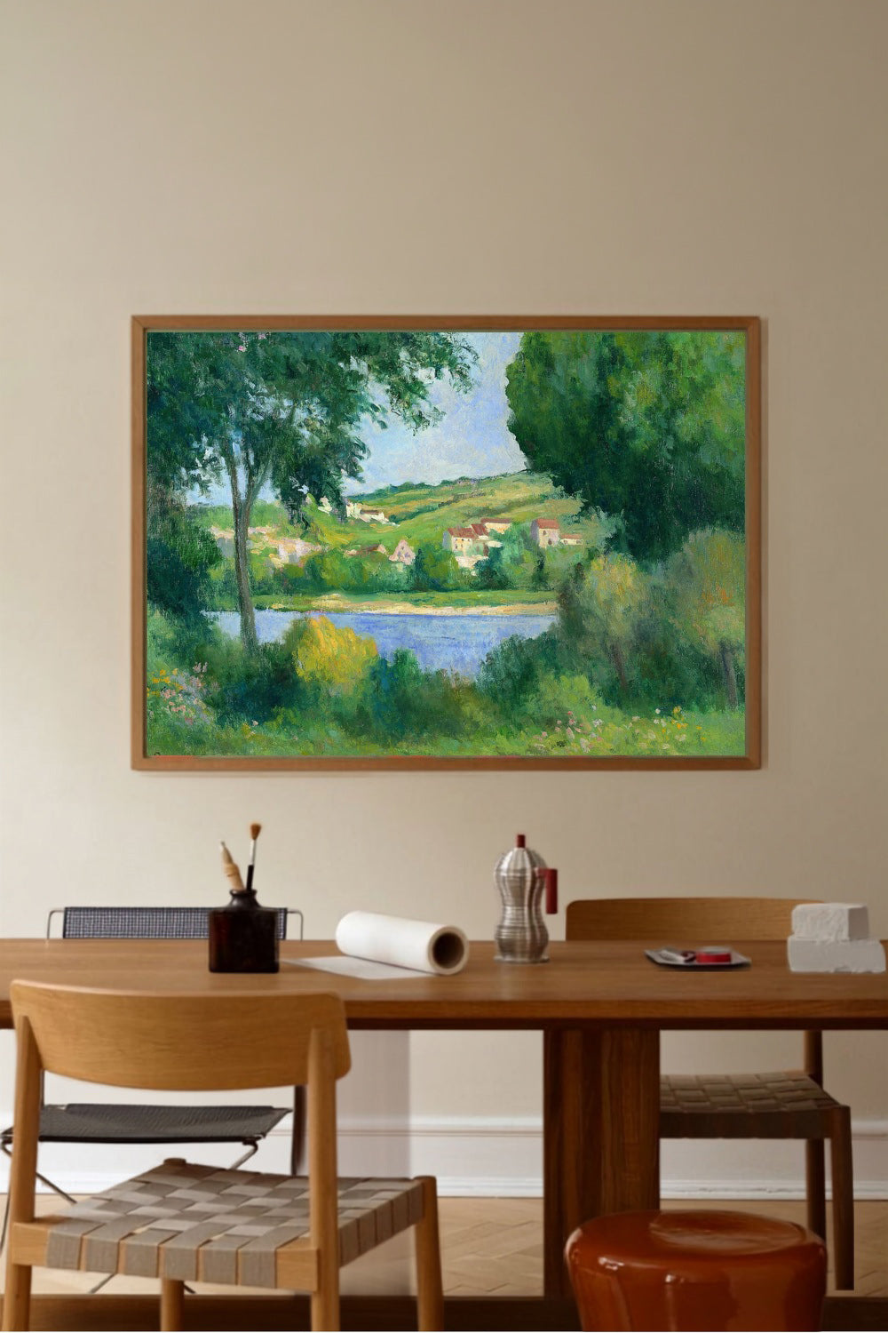 Maximilien Luce - Ağaçların Arasından Rolleboise'ın Etekleri - 0