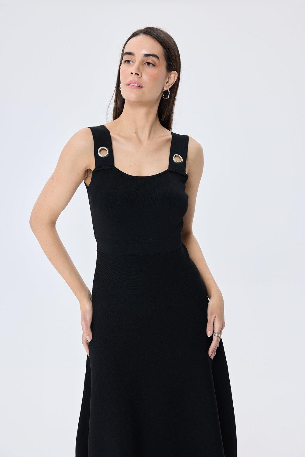 Madison Kadın Yazlık Rayon Triko Elbise Siyah - 1