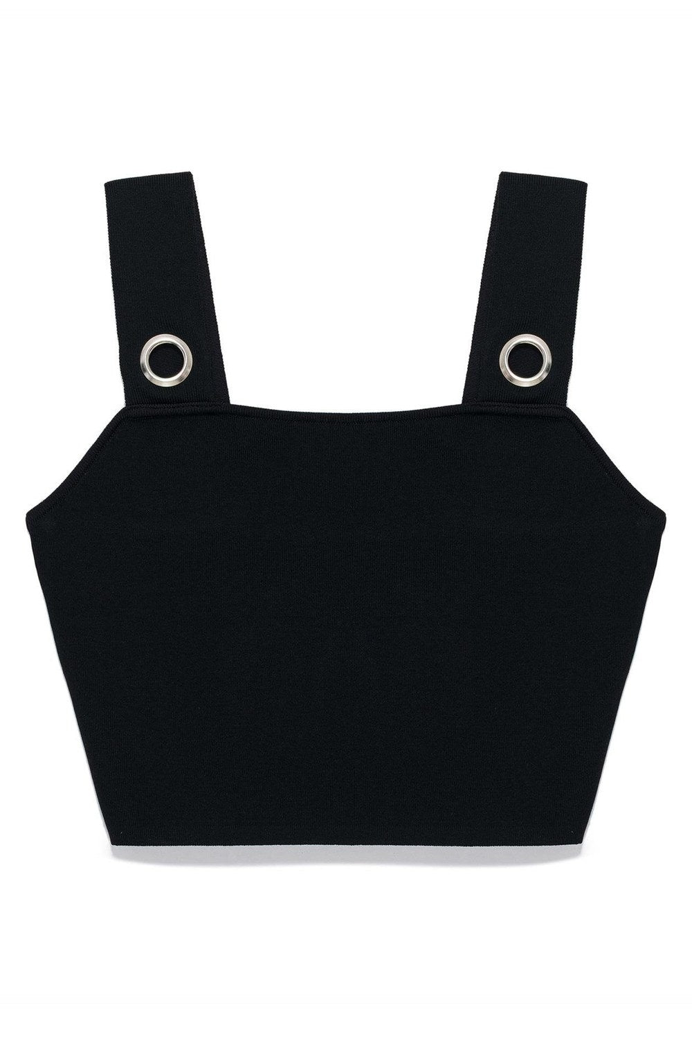 Martha Düz Örgü Geniş Askılı Kadın Rayon Triko Bralet Siyah - 7