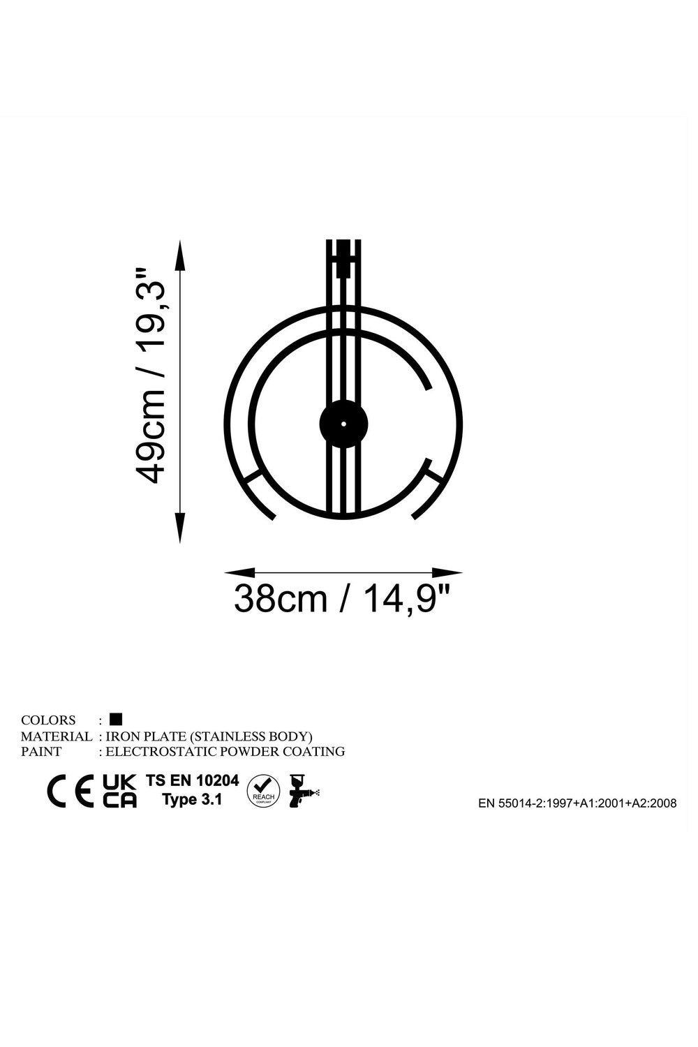 Watch-058 Dekoratif Metal Duvar Saati - 5
