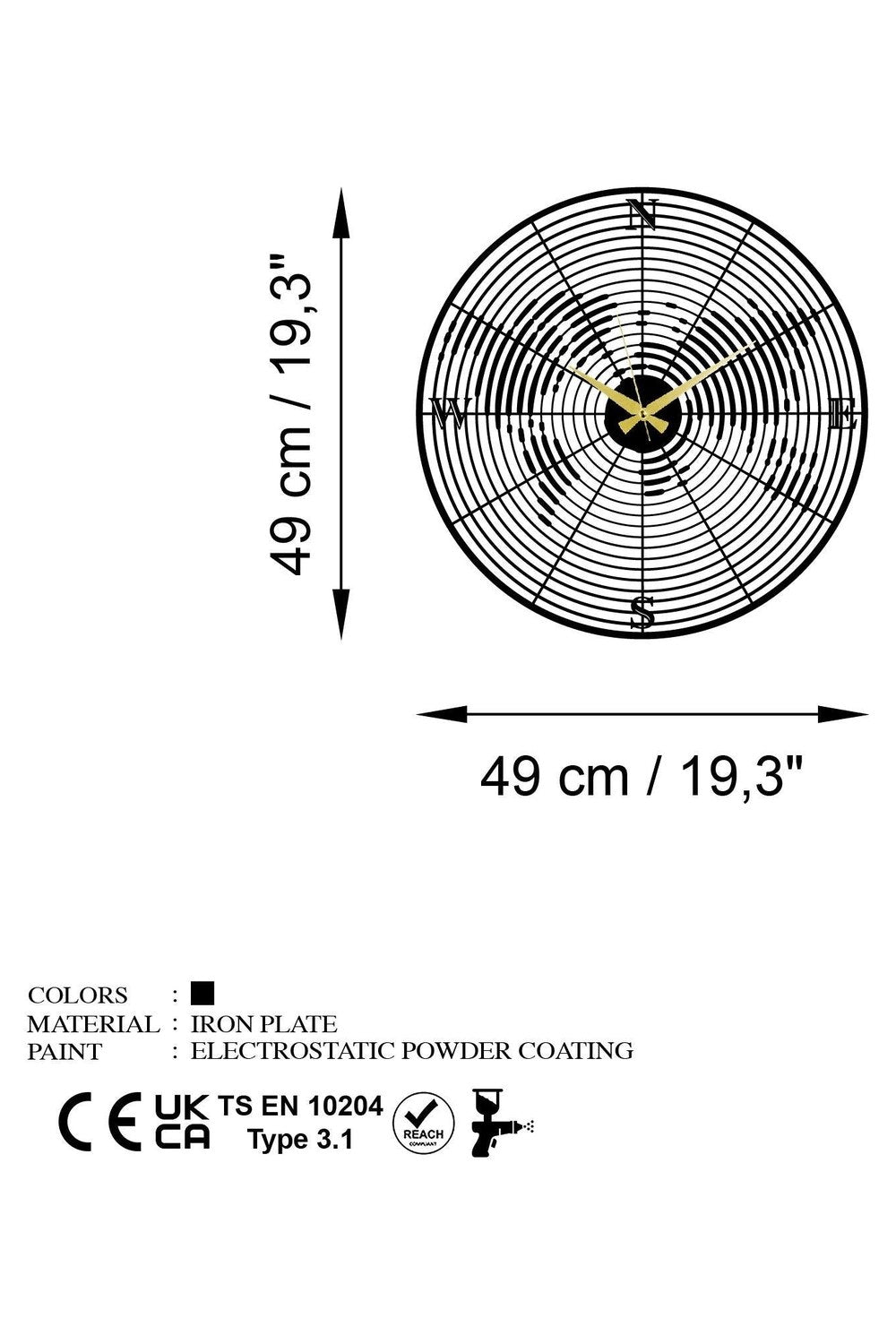 Watch-77 Dekoratif Metal Duvar Saati - 6
