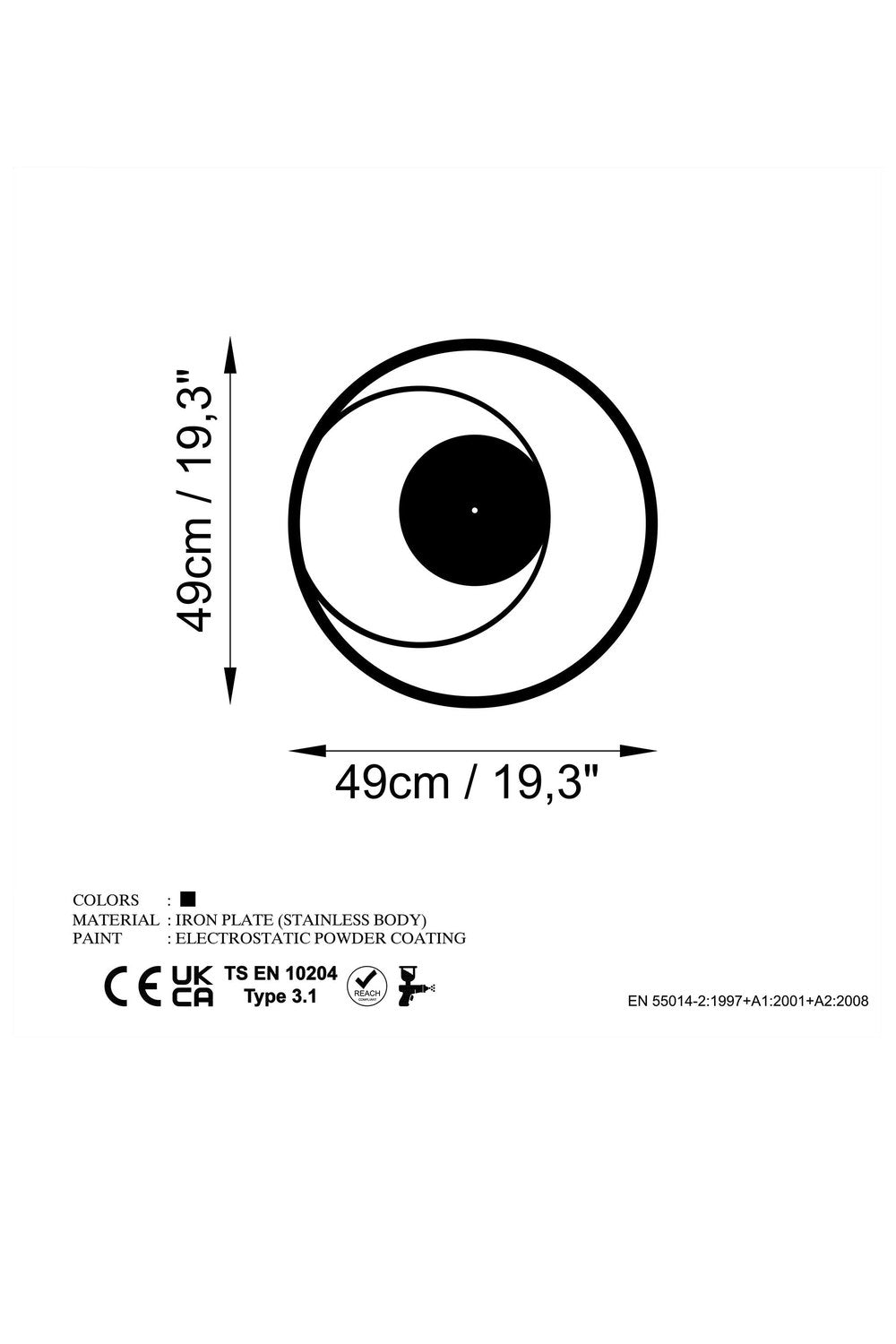 Watch-070 Dekoratif Metal Duvar Saati - 5
