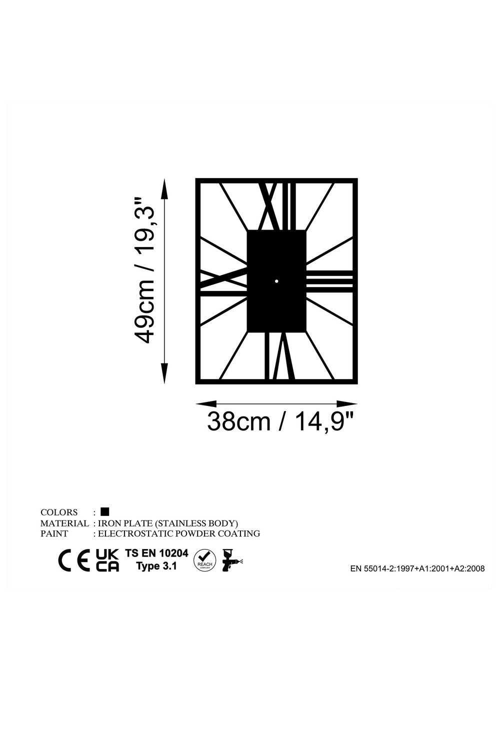 Watch-046 Dekoratif Metal Duvar Saati - 5