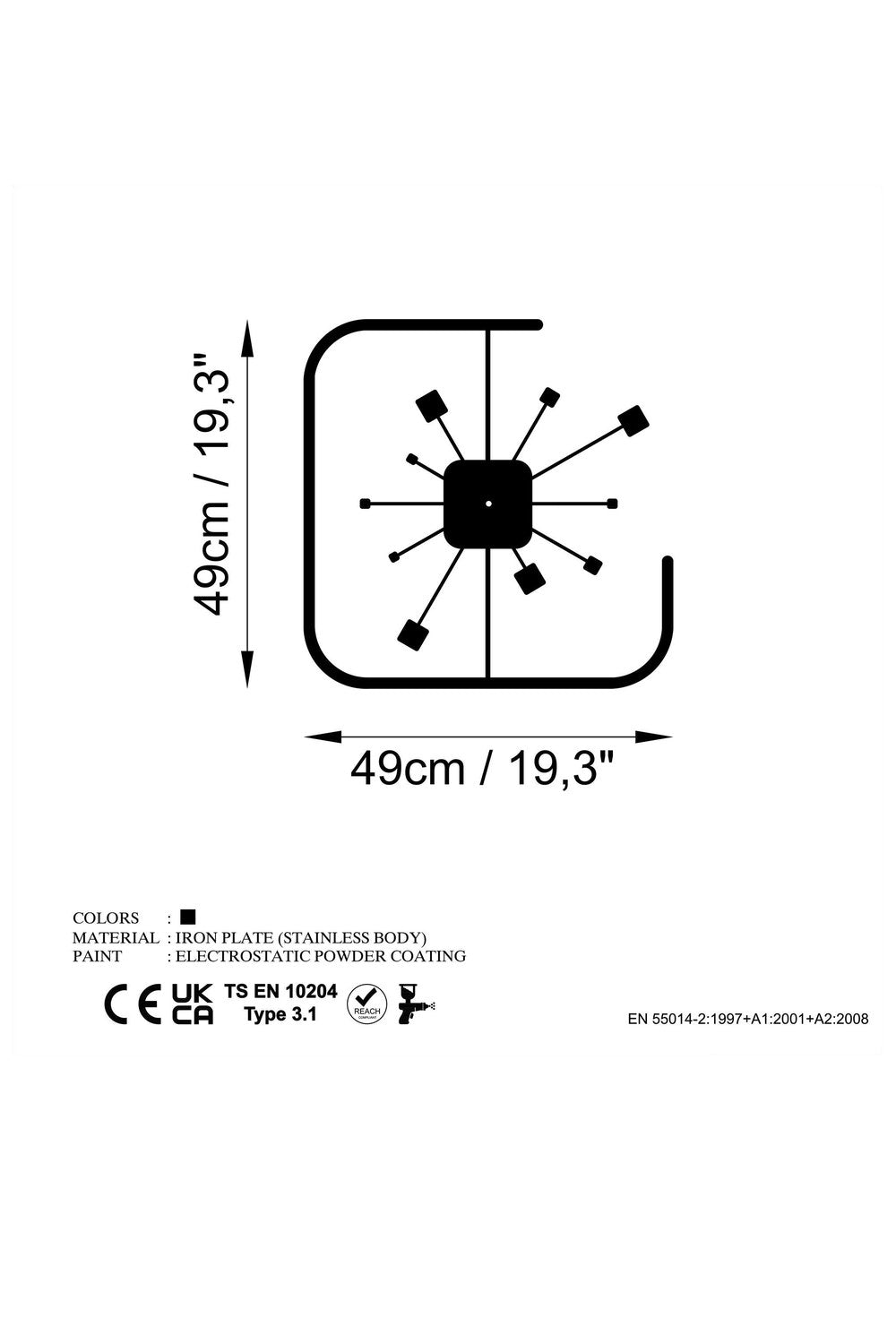 Watch-045 Dekoratif Metal Duvar Saati - 5