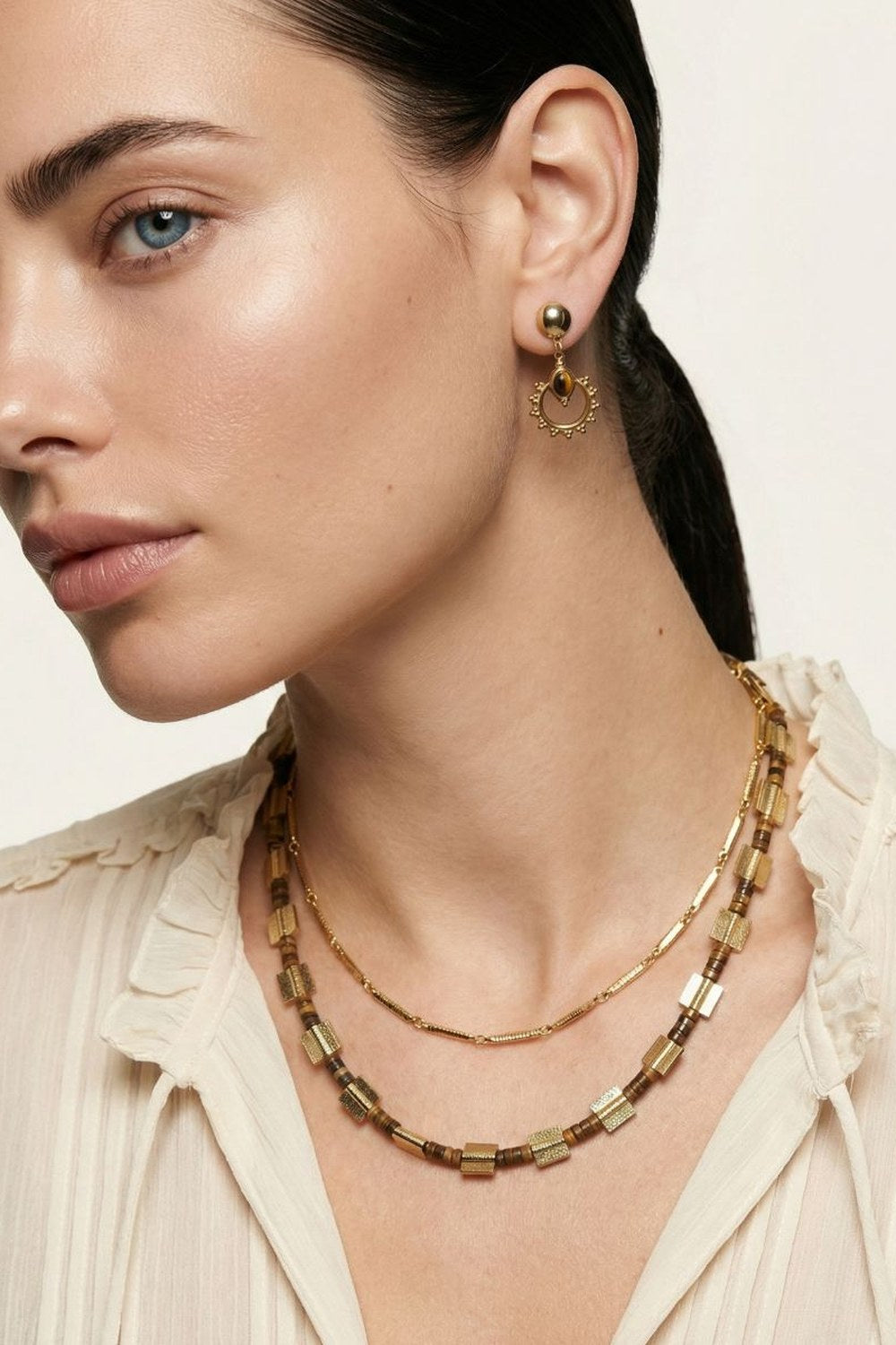 Temple Sun Tiger Eye Necklace - 1