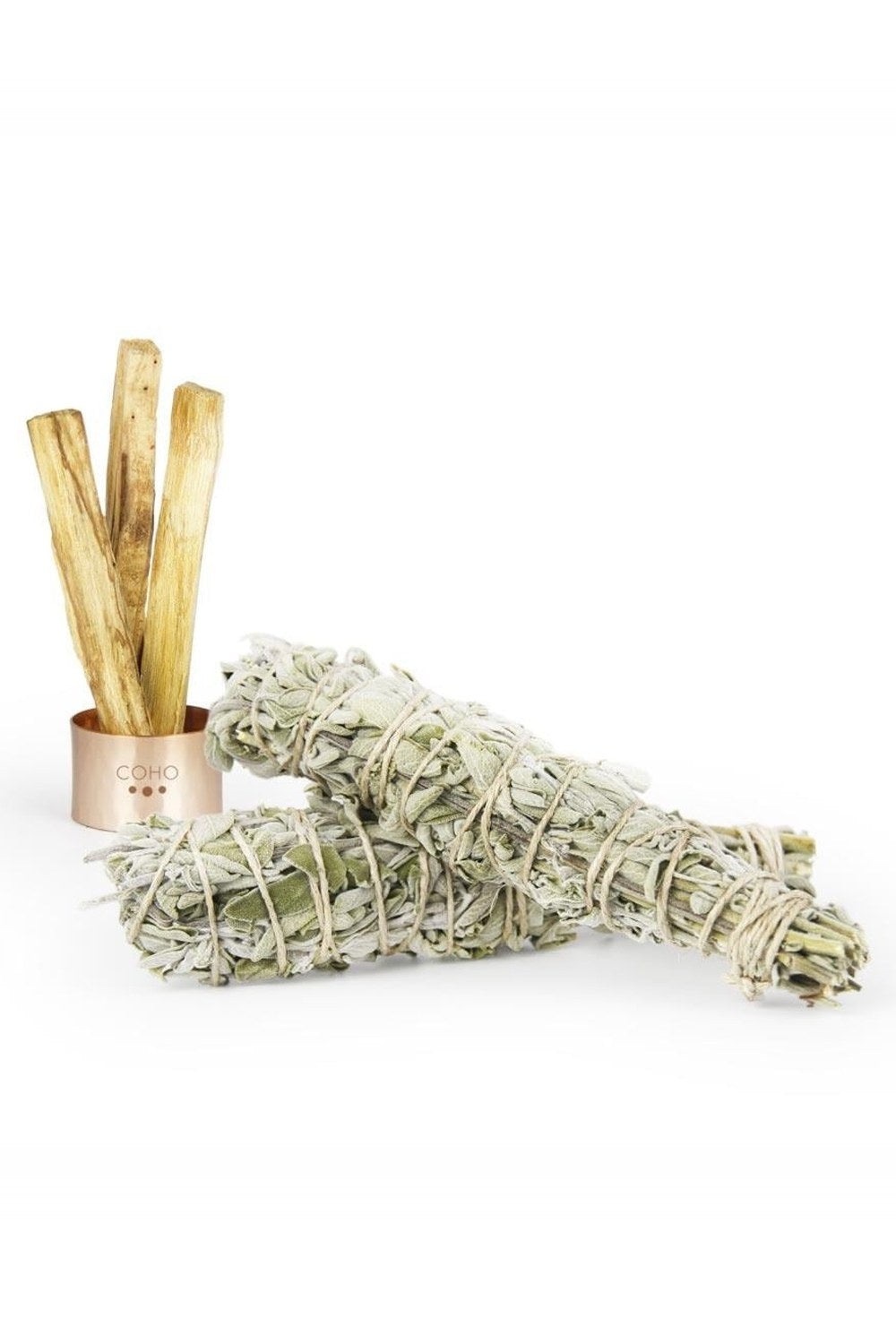 Coho Box Lux Dövme Bakır Mini Tütsülük & Adaçayı & 3 Palo Santo Hediye Seti - 5