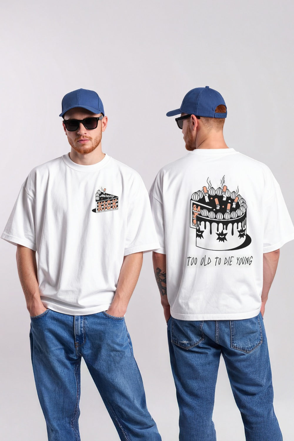 Monday Kick-Too Old To Die Young Tee - Unisex Tasarım T - Shırt - Regular Fit-T-Shirts-3-milagron.live