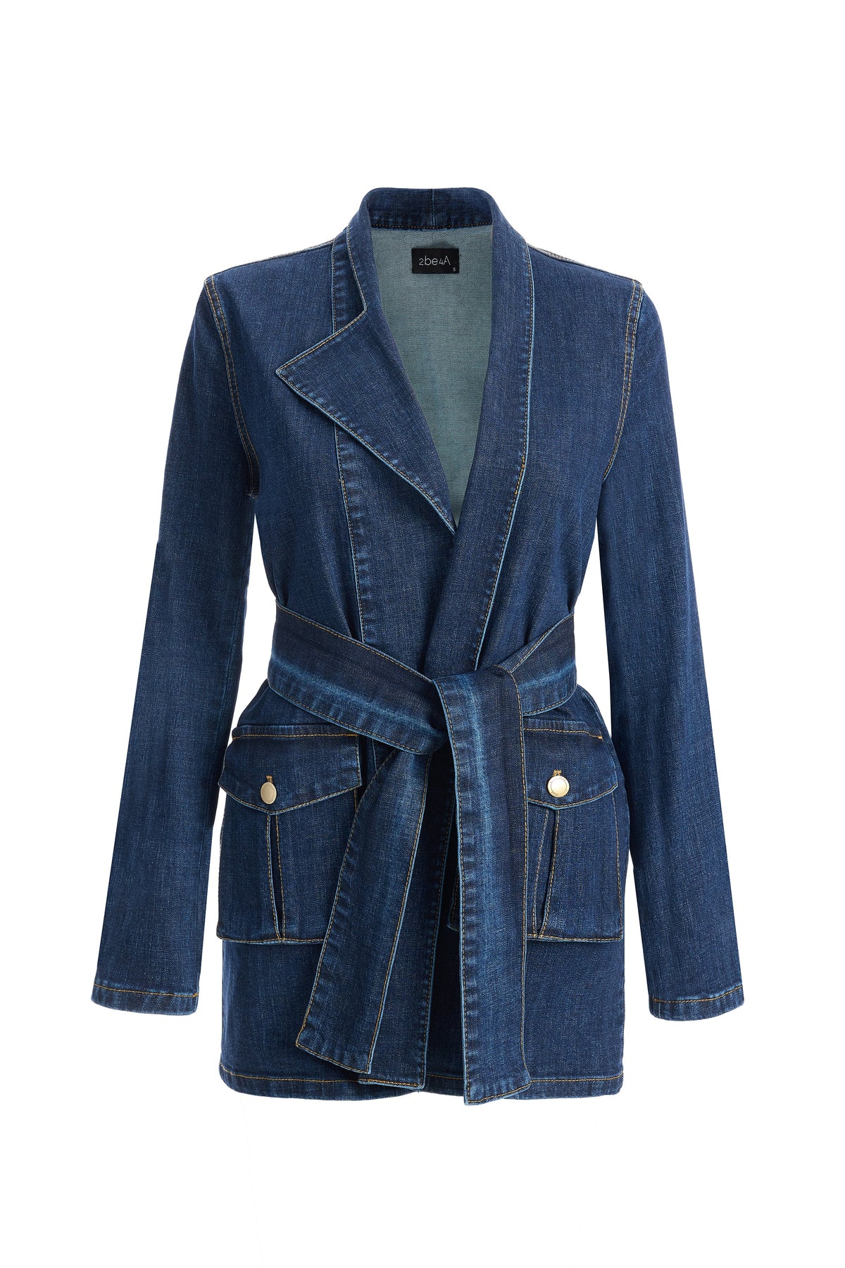 2be4A-Kadın Kargo Cepli Denim Ceket-1-milagron.live