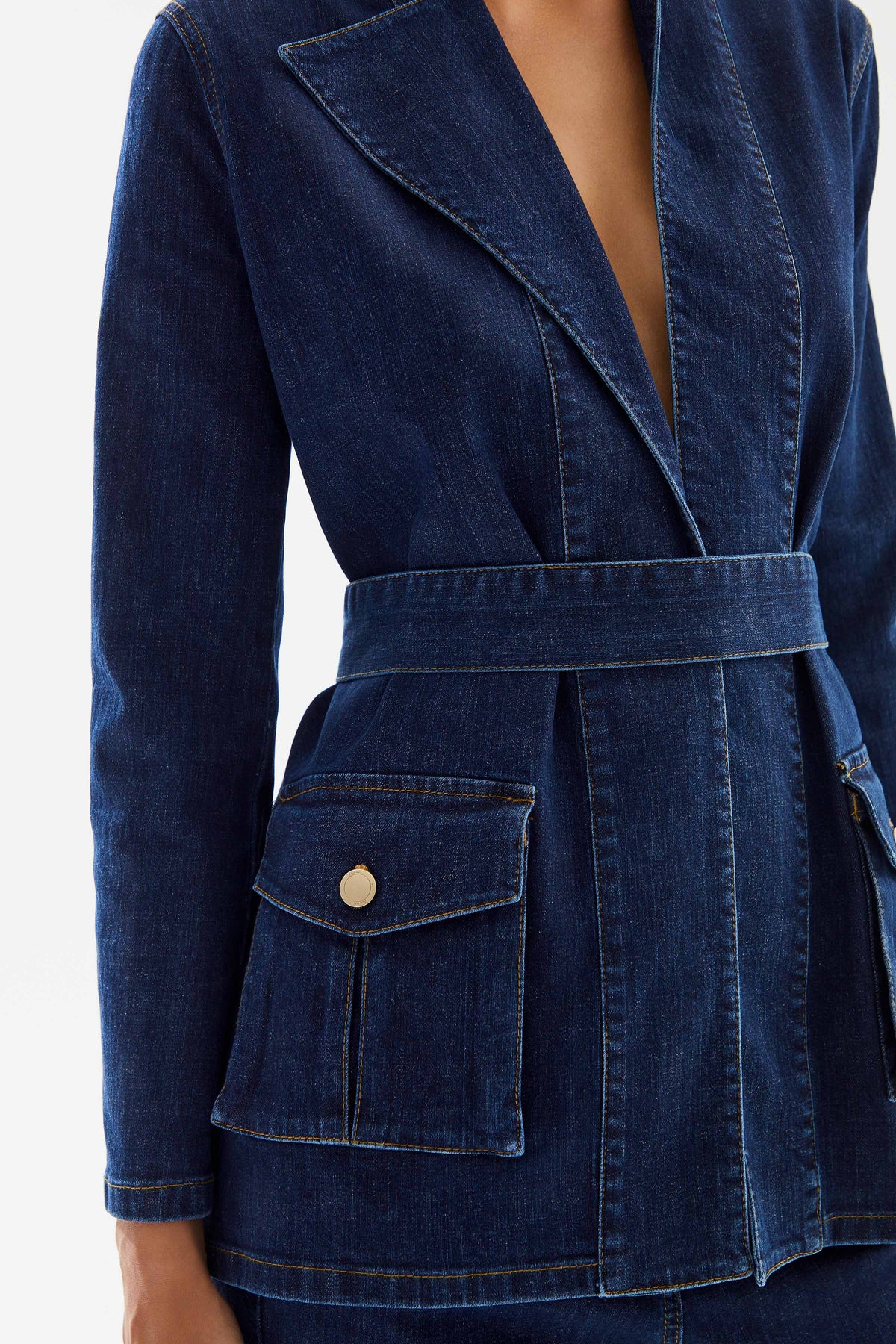 2be4A-Kadın Kargo Cepli Denim Ceket-6-milagron.live