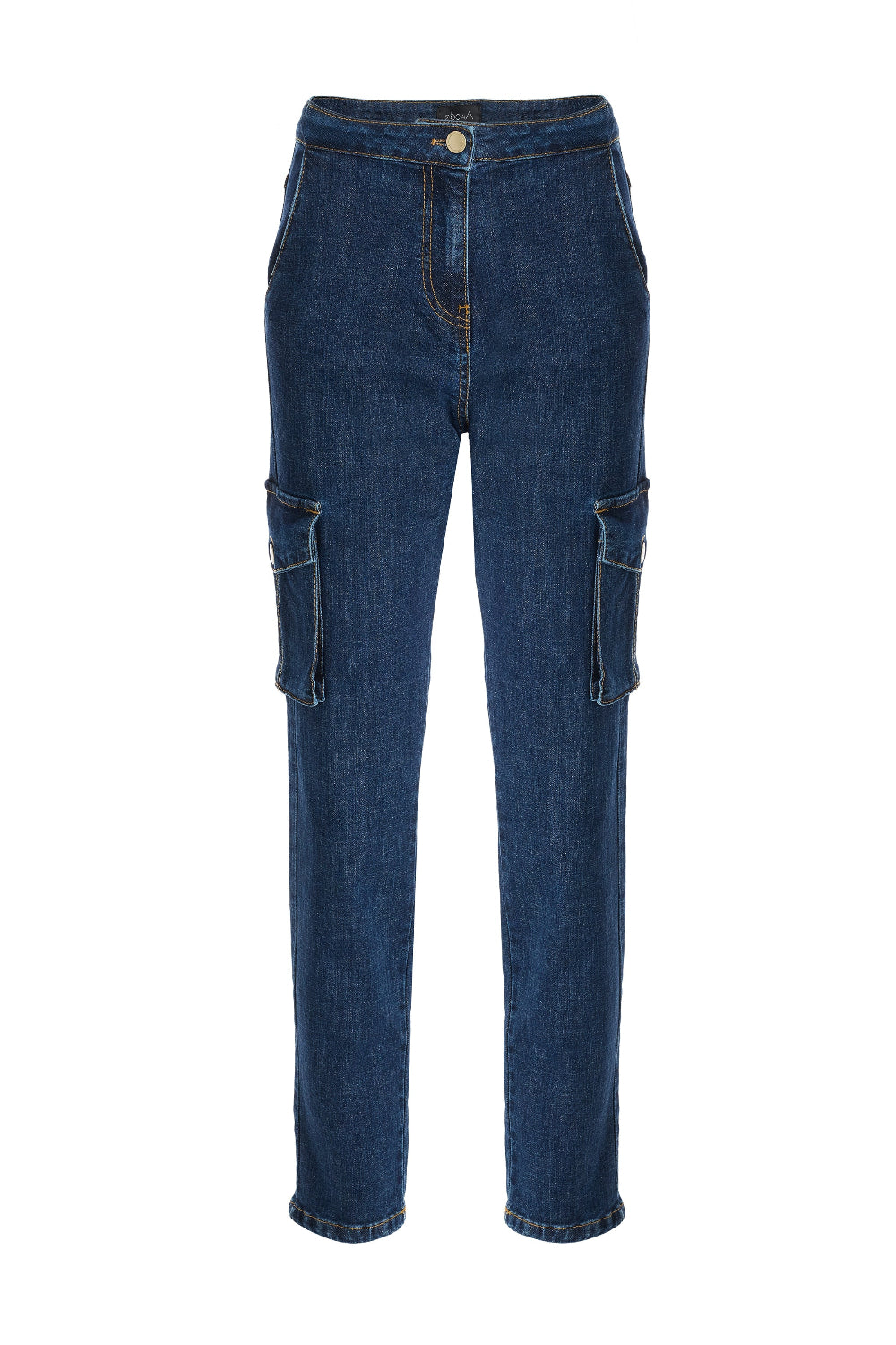 2be4A-Kadın Kargo Cepli Denim Pantolon-Kot Pantolon-2-milagron.live