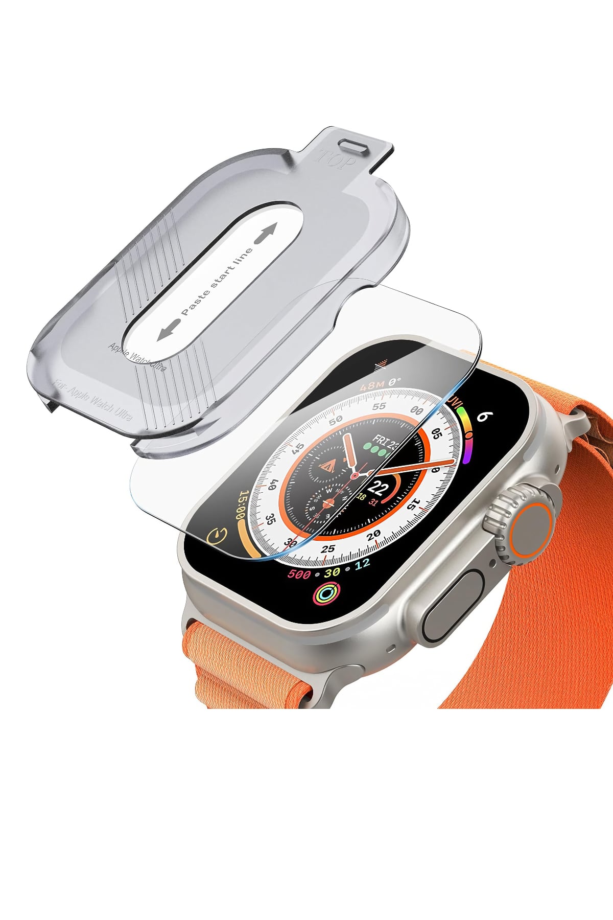 Apple Watch Ultra Uyumlu 49Mm Şeffaf Ekran Koruyucu Uygulama Aparatlı