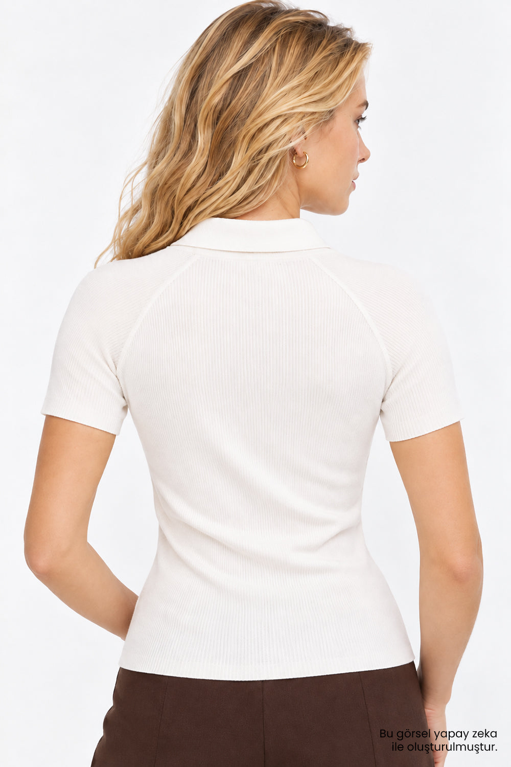 Reglan Kol Yakalı Slim Fit Ekru Triko Hırka