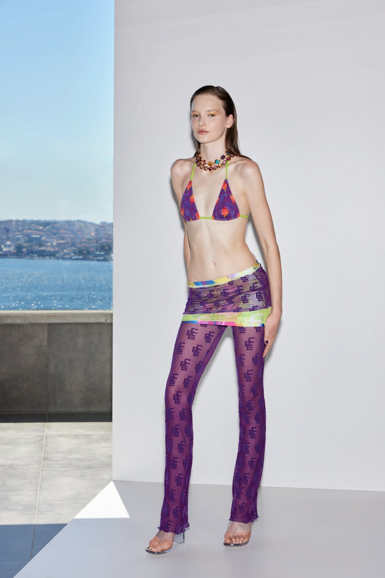 Berry Mesh Pants - 0