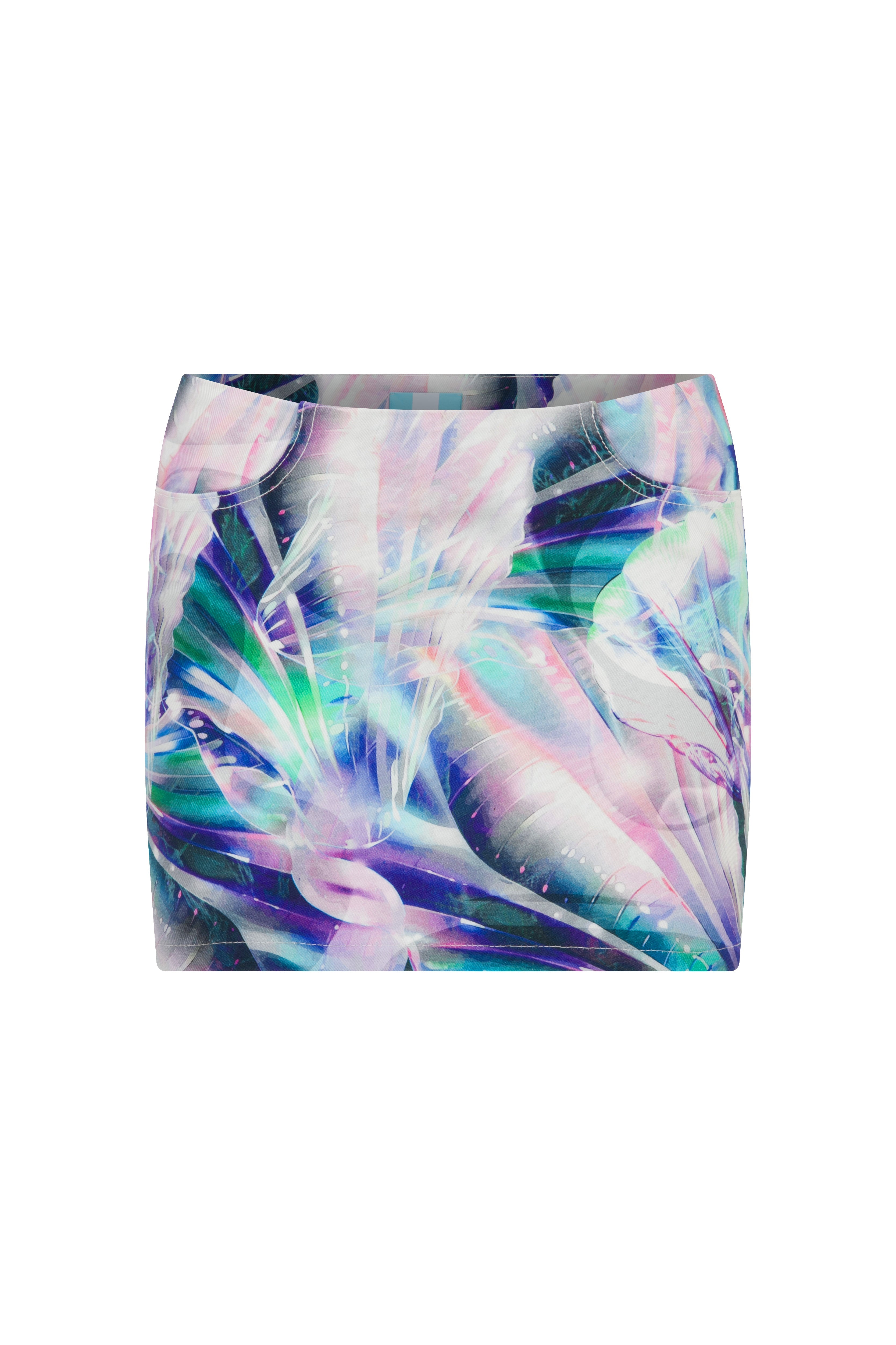 Ace Nayman-Harold Printed Denim Skirt-Etek-2-milagron.live