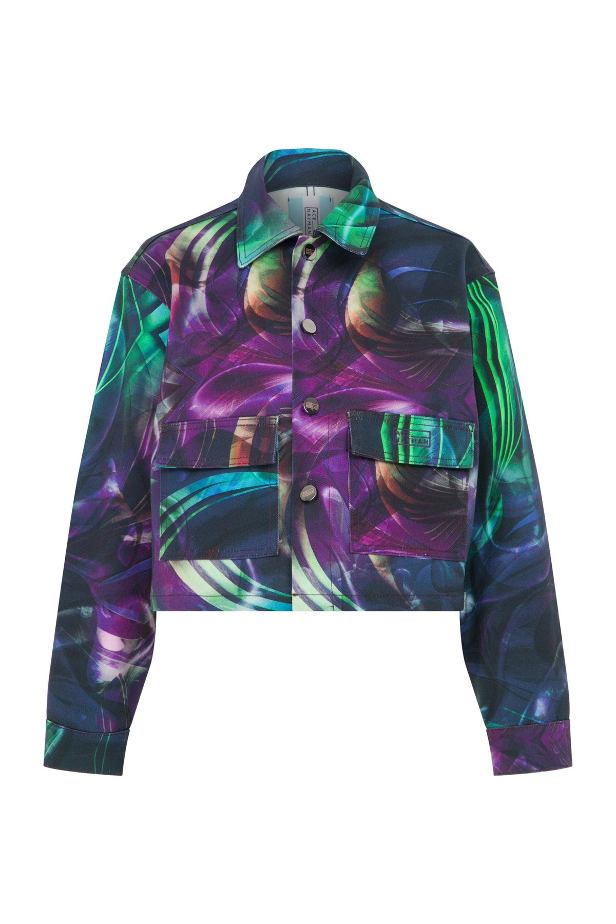 Ace Nayman-Ida Printed Denim Jacket-Ceket-3-milagron.live