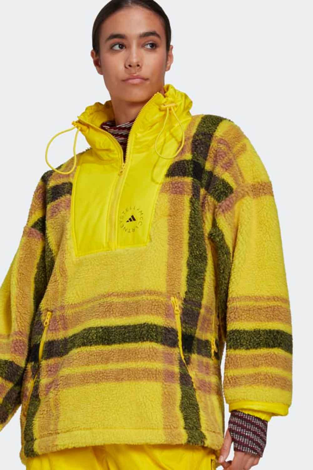 Adidas-Stella McCartney Fleece Jacquard Winter Jacket-Sweatshirts & Hoodies-4-milagron.live