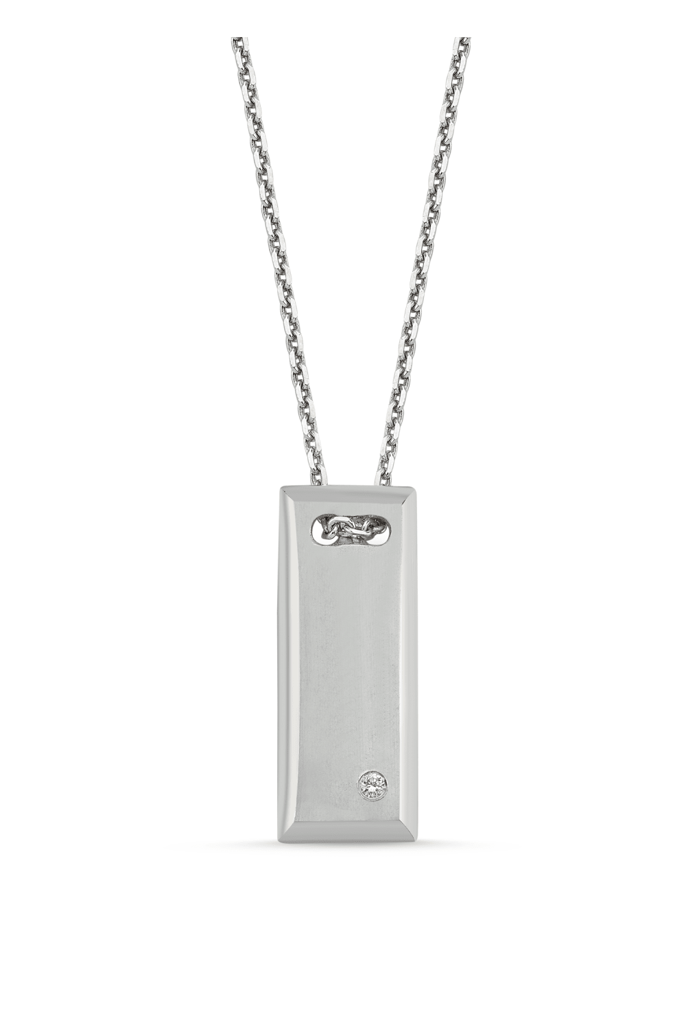 Aleyna Cebeci Jewelry-Rectangle Pırlantalı 925 Ayar Gümüş Kolye-Kolye-1-milagron.live