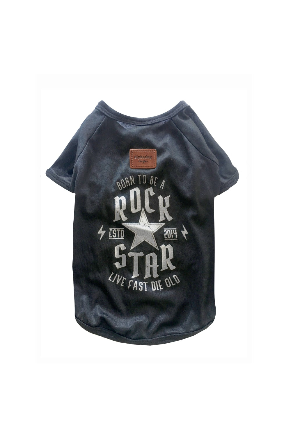 Alphadog Design-Rockstar Black Pet Tshirt-Köpek-1-milagron.live