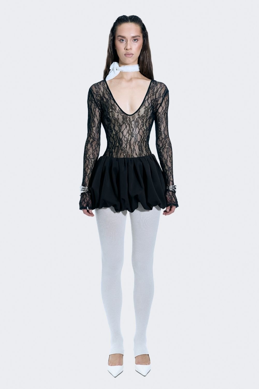 Alreves-Siena Lace Balloon Mini Dress-Elbise-2-milagron.live