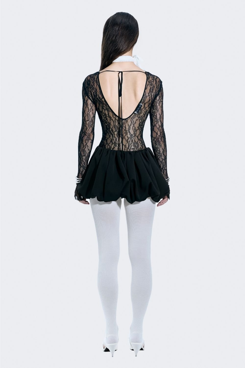 Alreves-Siena Lace Balloon Mini Dress-Elbise-3-milagron.live