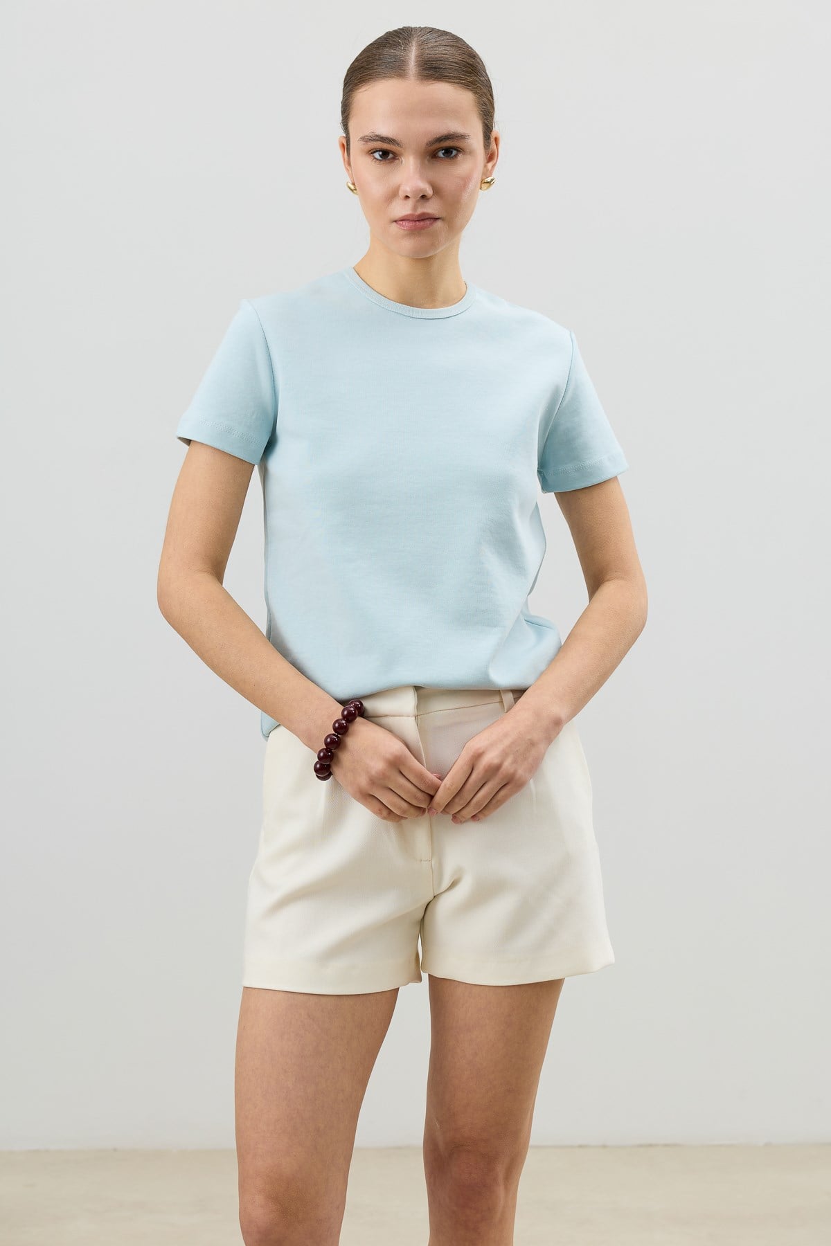 Antioch Bebe Mavi Basic Kadın T-Shirt