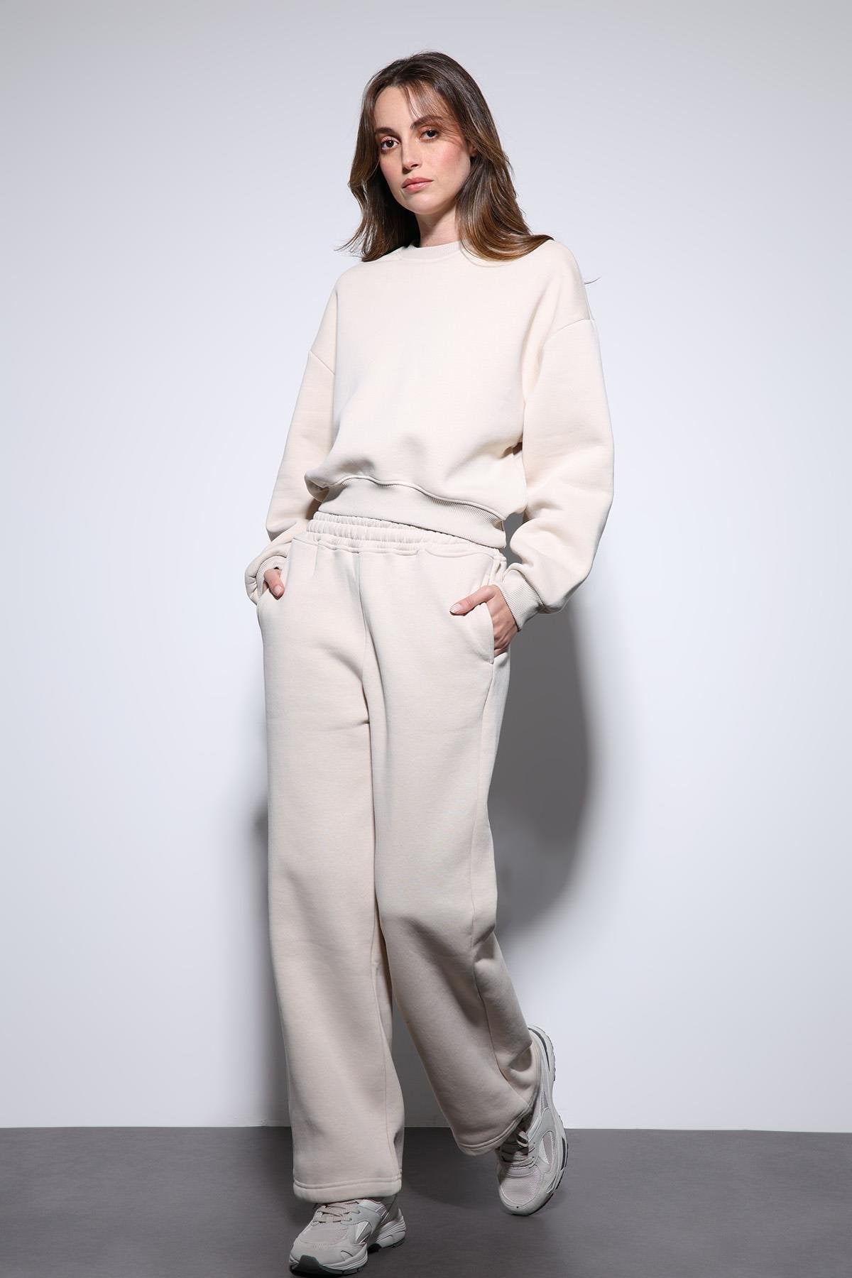 Antioch-Taş Basic Kadın Sweatshirt-Sweatshirt-2-milagron.live